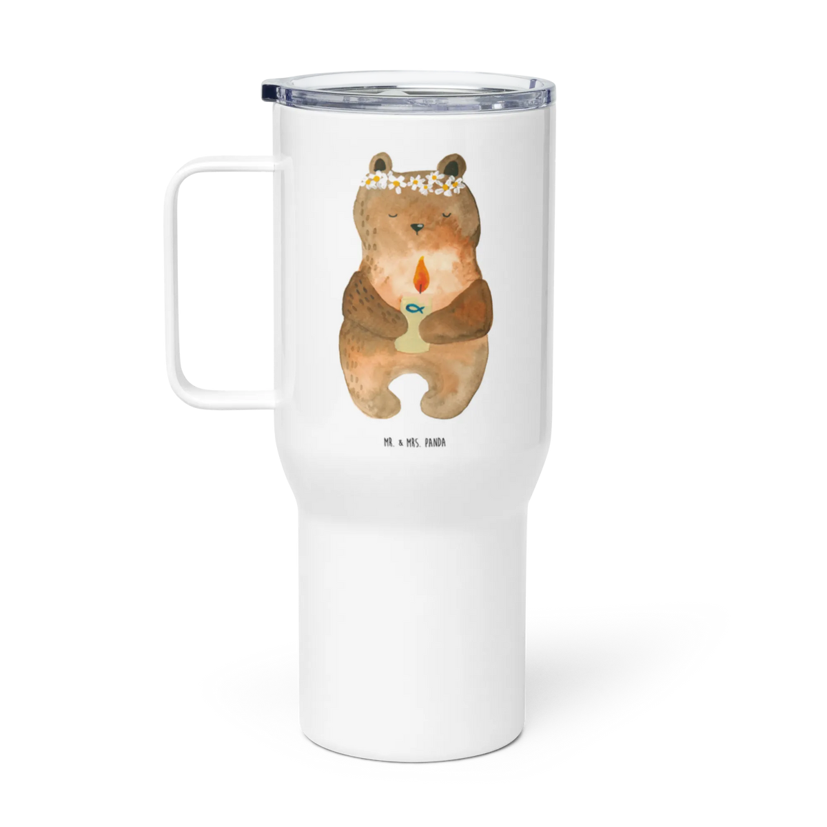 XXL thermal mug bear communion teddy bear, cuddly toy, God's blessing, communion, catholic, baptismal candle