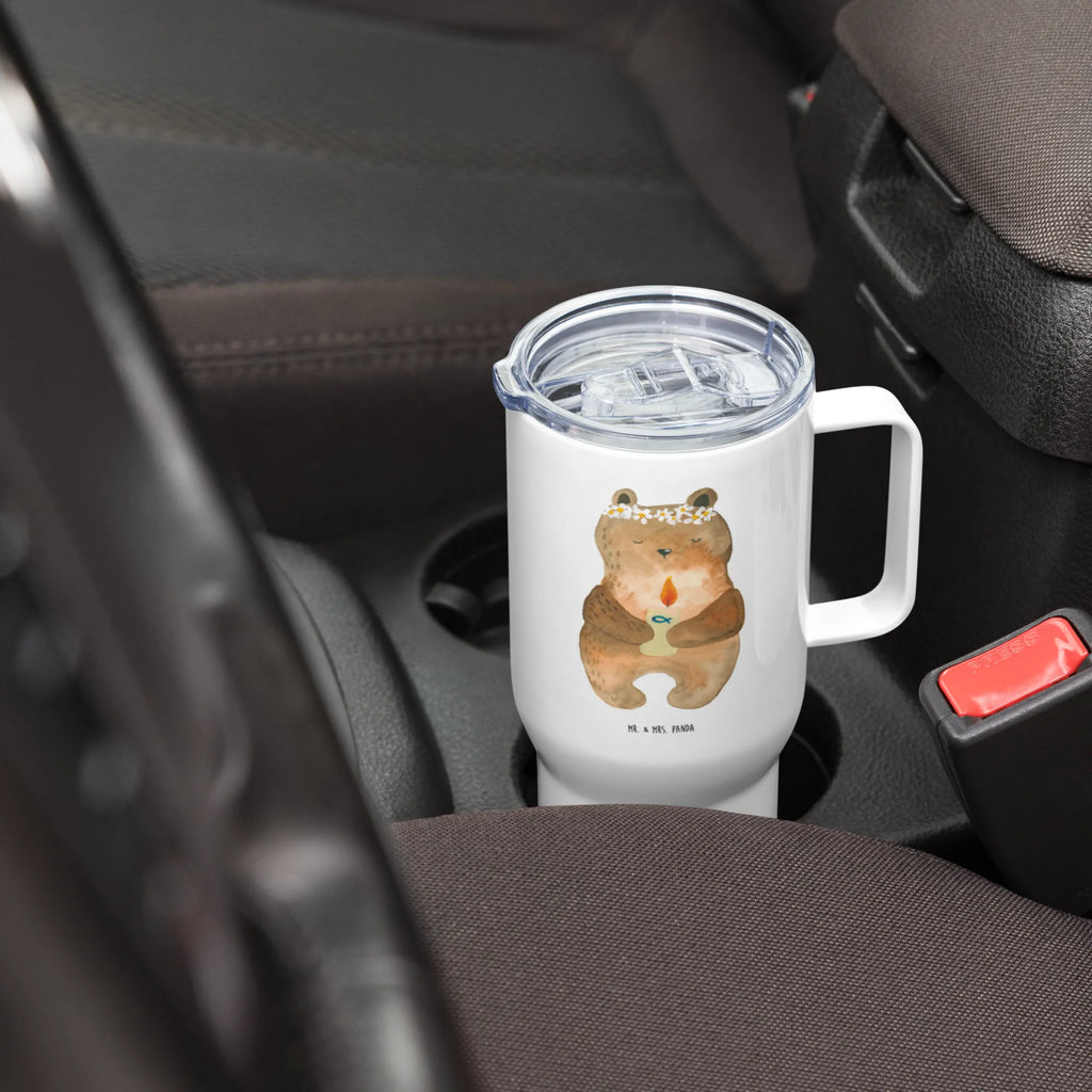 XXL Thermobecher Bär Kommunion Jumbo Becher, Großer Thermobecher, Autobecher, Reisebecher, XL Reisetasse, XL Thermobecher, Teddy, Bär, Teddybär, Taufkerze, Gottes Segen, Kommunion, Katholisch