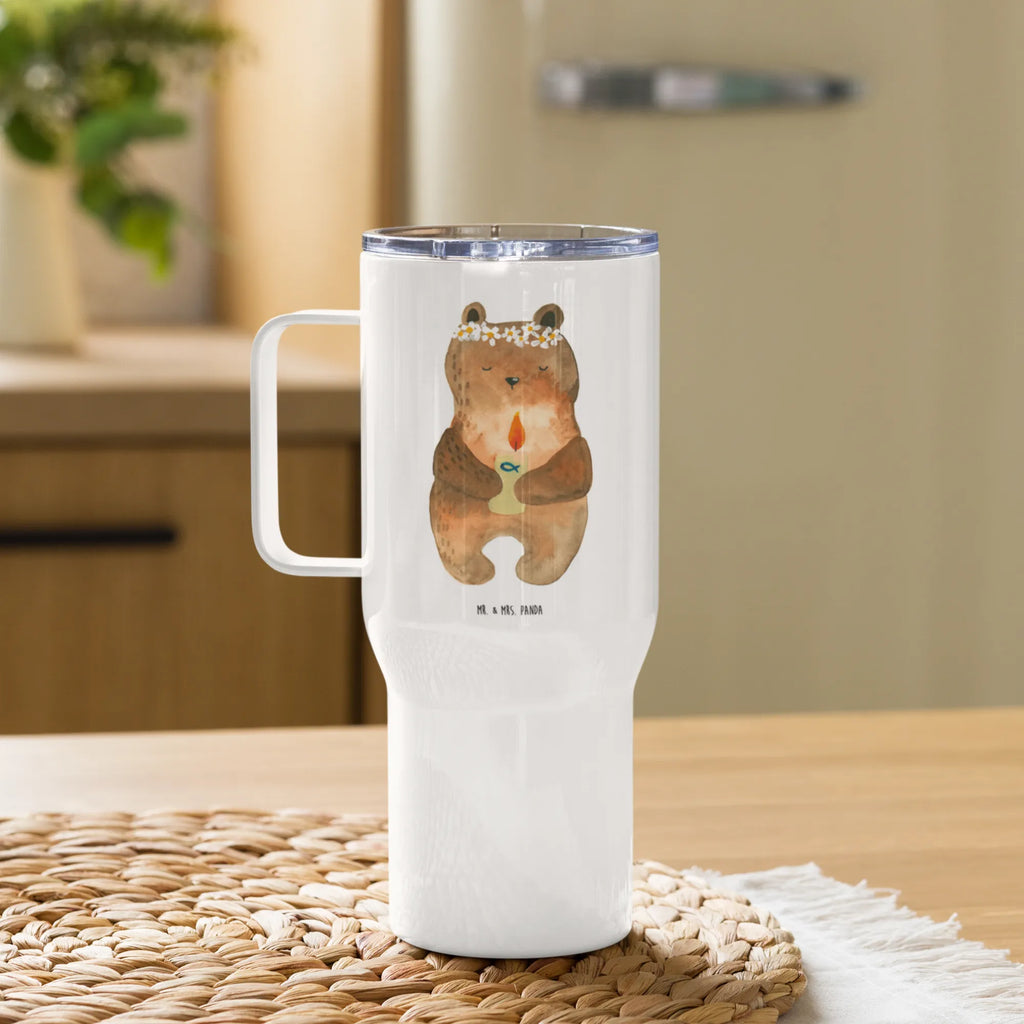 XXL Thermobecher Bär Kommunion Jumbo Becher, Großer Thermobecher, Autobecher, Reisebecher, XL Reisetasse, XL Thermobecher, Teddy, Bär, Teddybär, Taufkerze, Gottes Segen, Kommunion, Katholisch