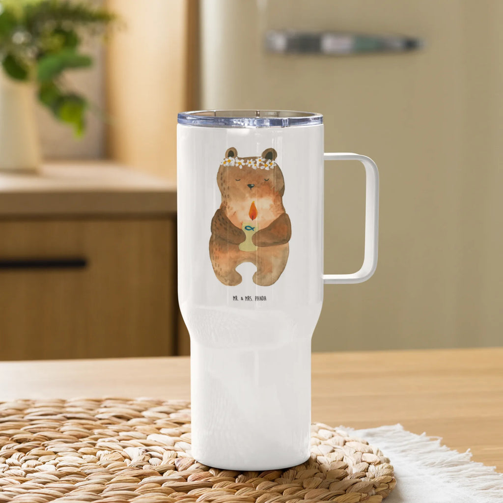 XXL Thermobecher Bär Kommunion Jumbo Becher, Großer Thermobecher, Autobecher, Reisebecher, XL Reisetasse, XL Thermobecher, Teddy, Bär, Teddybär, Taufkerze, Gottes Segen, Kommunion, Katholisch