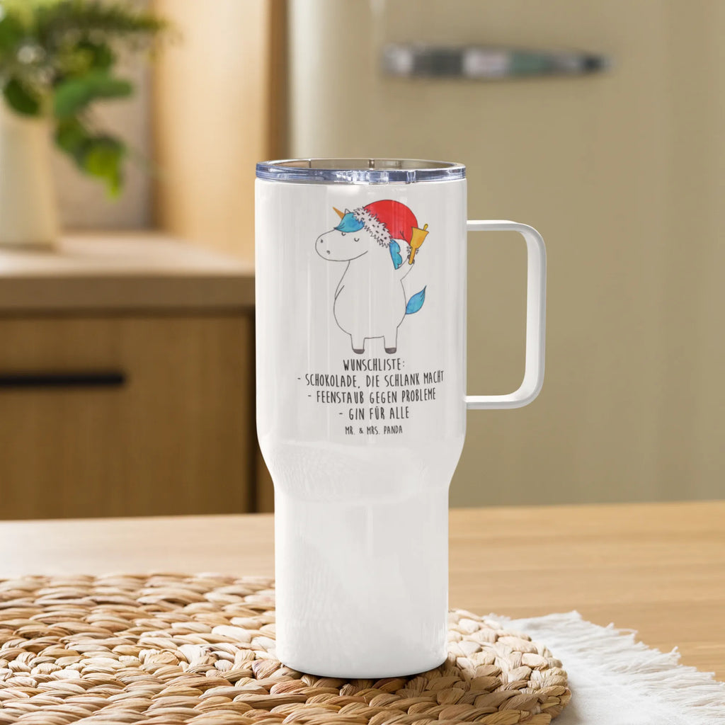 XXL Thermobecher Einhorn Weihnachtsmann Autobecher, Jumbo Becher, XL Thermobecher, XL Reisetasse, Reisebecher, Großer Thermobecher, Thermobecher, Einhorn, Einhörner, Einhorn Deko, Unicorn, Wunschliste, Wunschzettel, Feenstaub, Weihnachten, Gin, Schoki, Nikolaus, Weihnachtsmann, Schokolade