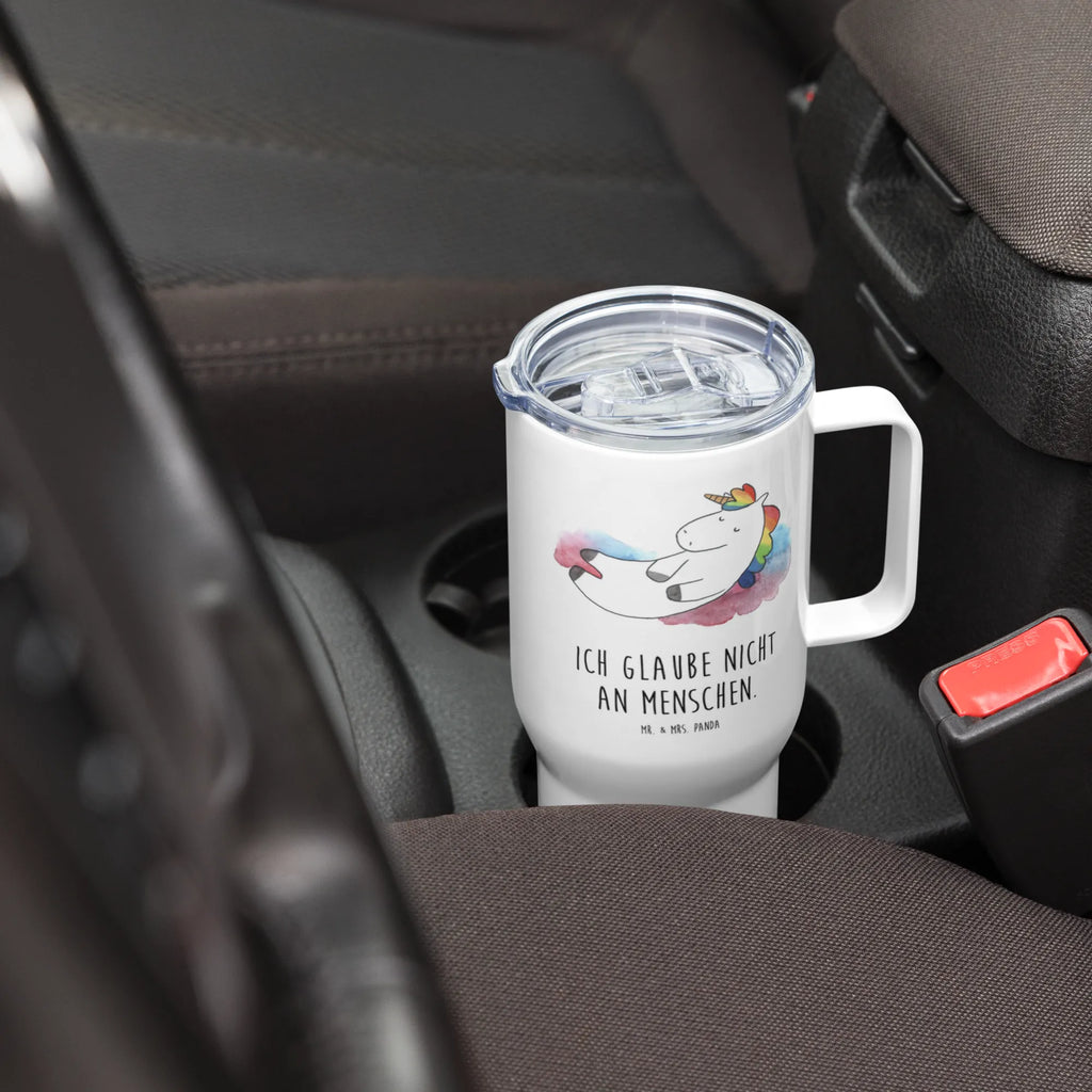 XXL Thermobecher Einhorn Wolke 7 XL Reisetasse, Reisebecher, Autobecher, Großer Thermobecher, Jumbo Becher, XL Thermobecher, Unicorn, Einhorn, Einhörner, Einhorn Deko, Lächeln, Realität, Verliebt, Lustig, Geschenk, Witzig, Menschen, Glaube