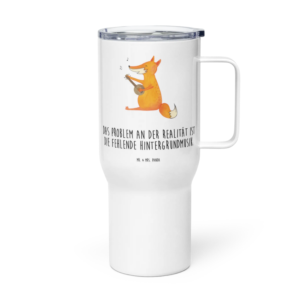 XXL Thermobecher Fuchs Gitarre Autobecher, Jumbo Becher, XL Thermobecher, Thermobecher, Reisebecher, XL Reisetasse, Großer Thermobecher, Fuchs, Gitarre, Sängerin, Geschenk Musiker, Füchse, Musik Spruch, Musikerin, Sänger