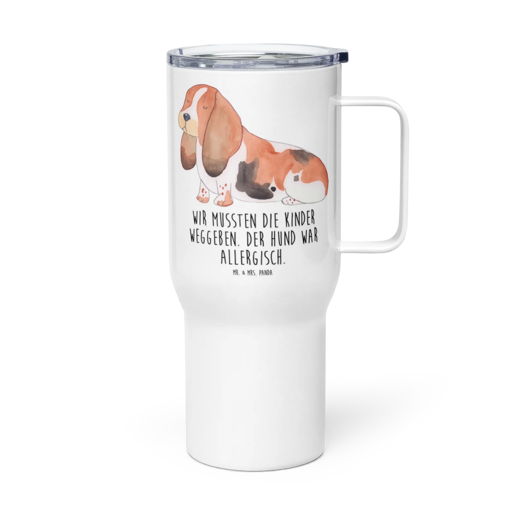 XXL Thermobecher Hund Basset Hound Jumbo Becher, Thermobecher, Großer Thermobecher, XL Thermobecher, Reisebecher, XL Reisetasse, Autobecher, Hund, Hundemotiv, Haustier, Hunderasse, Tierliebhaber, Hundebesitzer, Sprüche, Hundeliebe, Basset Hound, Basset, kinderlos