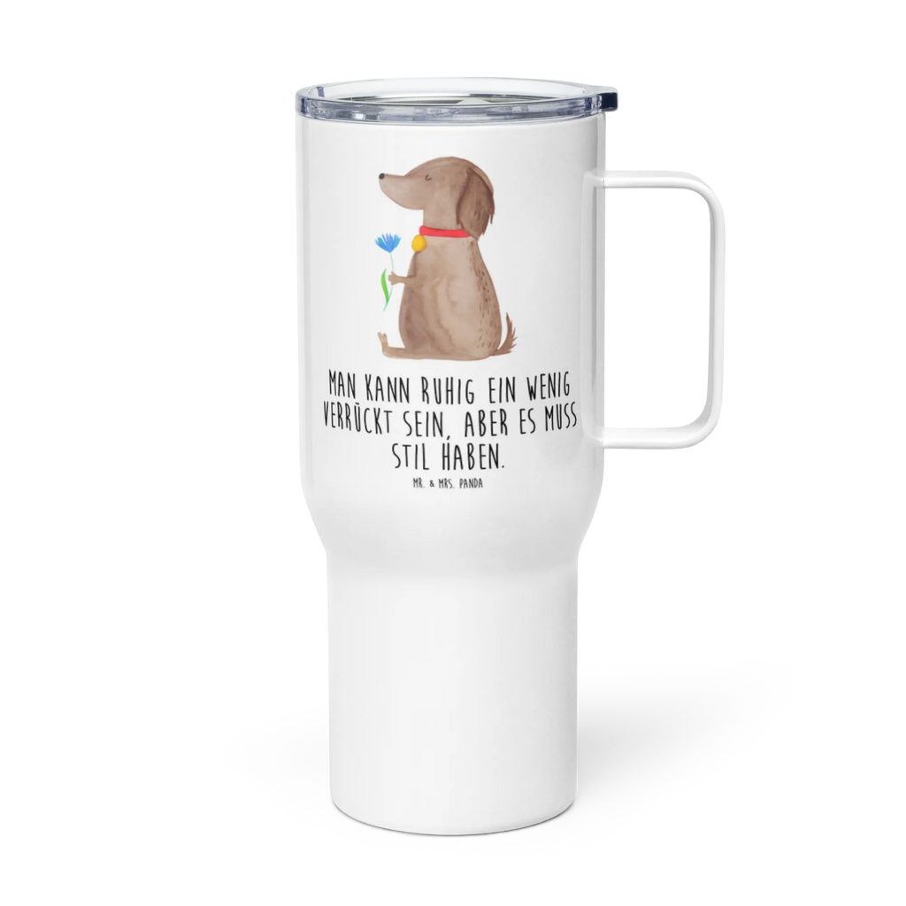 XXL thermal mug Dog flower XL Reisetasse, Autobecher, Reisebecher, Thermobecher, XL Thermobecher, Großer Thermobecher, Jumbo Becher, Hund, Hundemotiv, Haustier, Hunderasse, Tierliebhaber, Hundebesitzer, Sprüche, Frauchen, Hunde, Hundeliebe