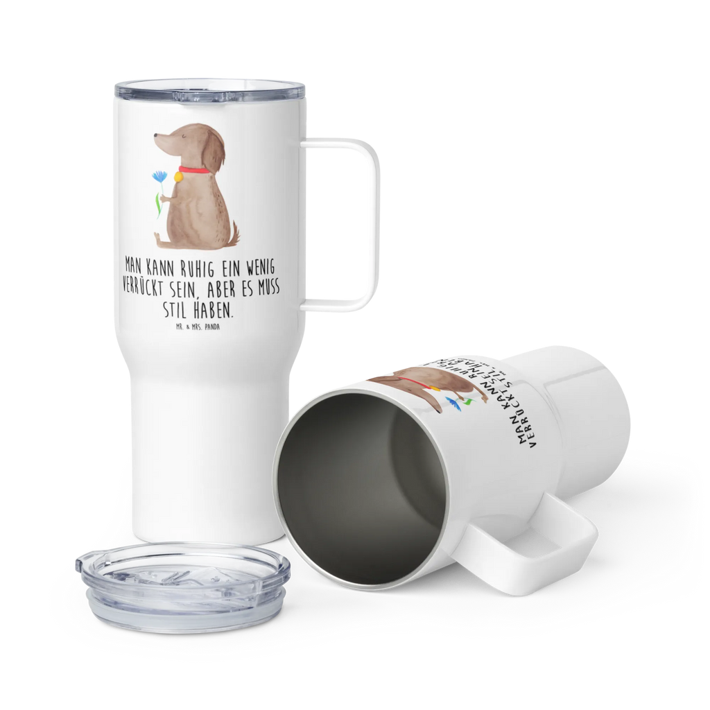 XXL thermal mug Dog flower XL Reisetasse, Autobecher, Reisebecher, Thermobecher, XL Thermobecher, Großer Thermobecher, Jumbo Becher, Hund, Hundemotiv, Haustier, Hunderasse, Tierliebhaber, Hundebesitzer, Sprüche, Frauchen, Hunde, Hundeliebe