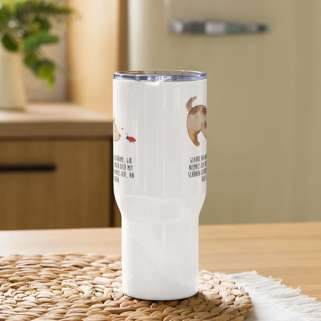 XXL Thermobecher Hund Marienkäfer Autobecher, XL Thermobecher, XL Reisetasse, Reisebecher, Jumbo Becher, Großer Thermobecher, Sprüche, Hund, Hunderasse, Hundebesitzer, Hundemotiv, Haustier, Tierliebhaber, Marienkäfer, Hundespruch, Mischling, Mischlinghund, Hunde