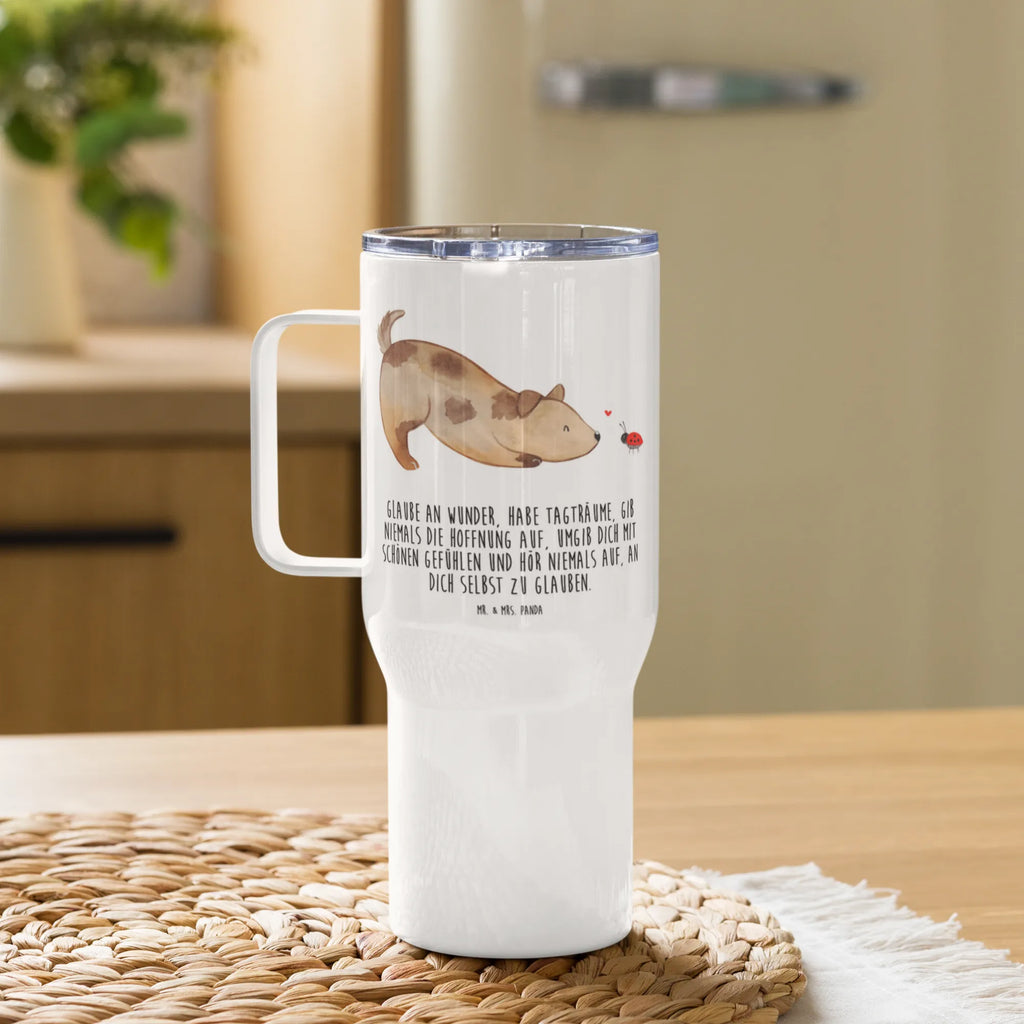 XXL Thermobecher Hund Marienkäfer Autobecher, XL Thermobecher, XL Reisetasse, Reisebecher, Jumbo Becher, Großer Thermobecher, Sprüche, Hund, Hunderasse, Hundebesitzer, Hundemotiv, Haustier, Tierliebhaber, Marienkäfer, Hundespruch, Mischling, Mischlinghund, Hunde