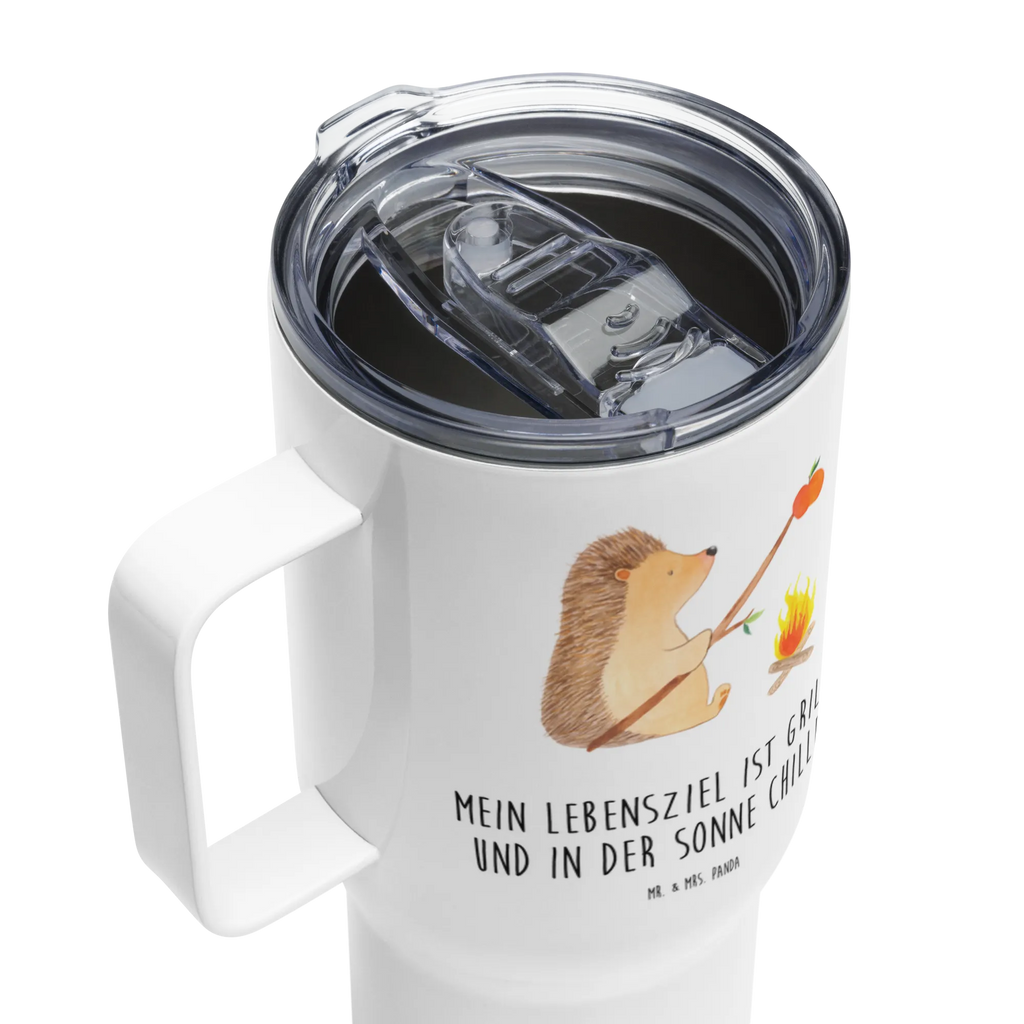 XXL Thermobecher Igel Grillen Großer Thermobecher, Autobecher, Reisebecher, XL Thermobecher, XL Reisetasse, Jumbo Becher, Lustige Sprüche, Tiere, Tiermotive, Gute Laune, Spruch, Motivation, Igel, Sinn Des Lebens, Arbeitslos, Ziele, Grillen