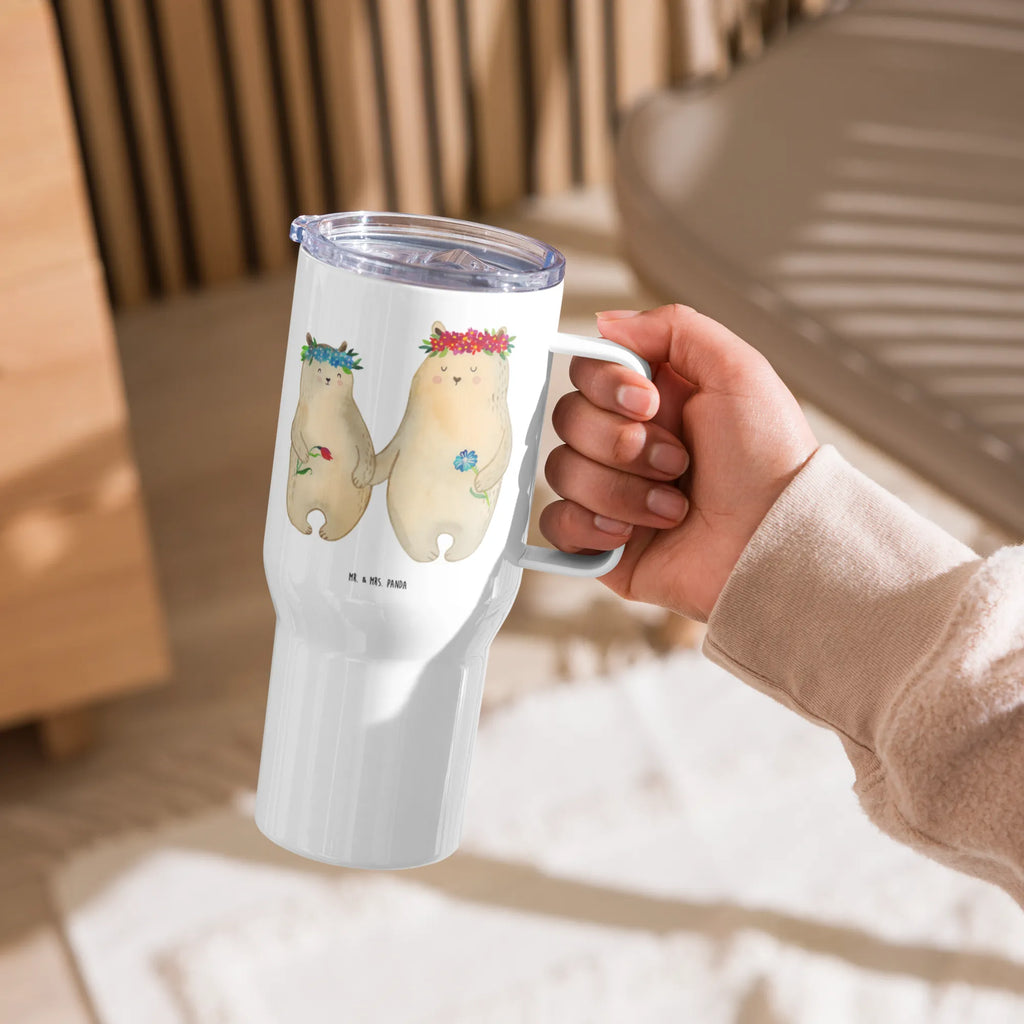 XXL Thermobecher Bären mit Blumenkranz XL Reisetasse, Reisebecher, Autobecher, XL Thermobecher, Thermobecher, Jumbo Becher, Großer Thermobecher, Familie, Vatertag, Muttertag, Bruder, Schwester, Mama, Papa, Oma, Opa, Geschenk Mama. Muttertag, Lieblingsmama, Mutter, weltbeste Mama, Family, beste Mutter, Kinder, Mami, Mutti, Kind, Töchter, Bär, Lieblingsmensch, Bären, Vorbild, Tochter