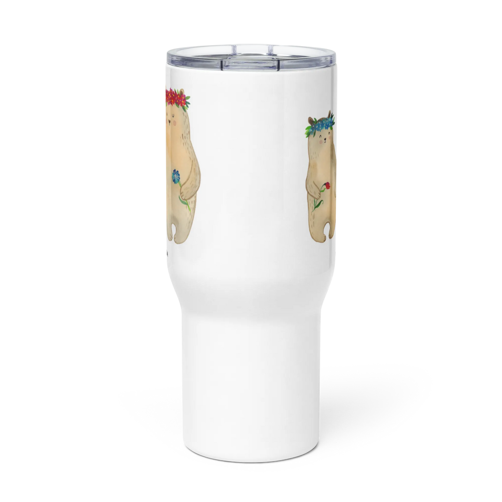 XXL Thermobecher Bären mit Blumenkranz XL Reisetasse, Reisebecher, Autobecher, XL Thermobecher, Thermobecher, Jumbo Becher, Großer Thermobecher, Familie, Vatertag, Muttertag, Bruder, Schwester, Mama, Papa, Oma, Opa, Geschenk Mama. Muttertag, Lieblingsmama, Mutter, weltbeste Mama, Family, beste Mutter, Kinder, Mami, Mutti, Kind, Töchter, Bär, Lieblingsmensch, Bären, Vorbild, Tochter