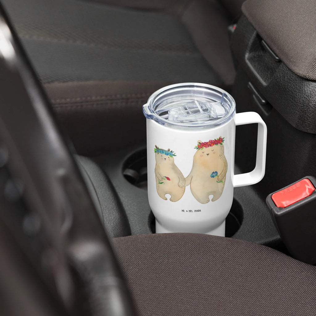 XXL Thermobecher Bären mit Blumenkranz XL Reisetasse, Reisebecher, Autobecher, XL Thermobecher, Thermobecher, Jumbo Becher, Großer Thermobecher, Familie, Vatertag, Muttertag, Bruder, Schwester, Mama, Papa, Oma, Opa, Geschenk Mama. Muttertag, Lieblingsmama, Mutter, weltbeste Mama, Family, beste Mutter, Kinder, Mami, Mutti, Kind, Töchter, Bär, Lieblingsmensch, Bären, Vorbild, Tochter