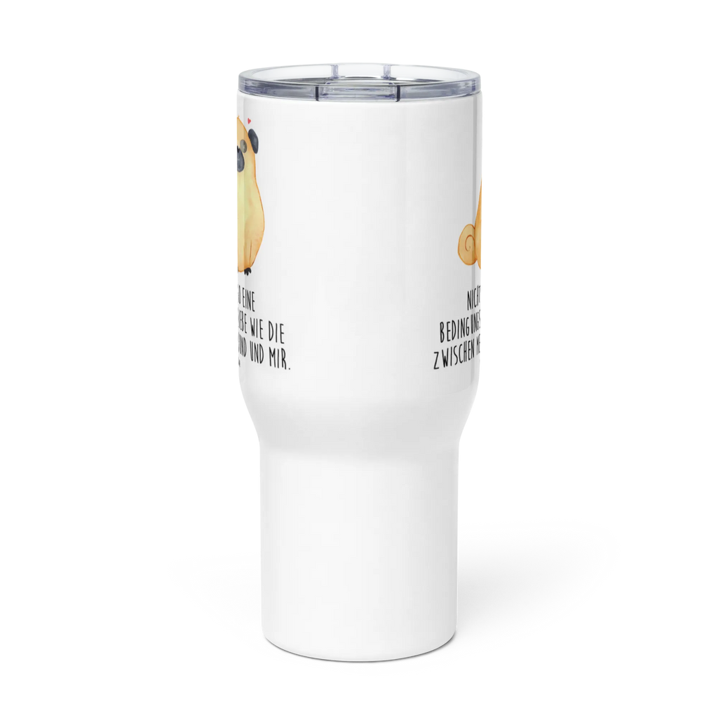 XXL Thermobecher Mops Jumbo Becher, Autobecher, XL Reisetasse, Reisebecher, Großer Thermobecher, XL Thermobecher, Sprüche, Hund, Hunderasse, Hundebesitzer, Hundemotiv, Haustier, Tierliebhaber, Hundeliebe, Liebe, Mops