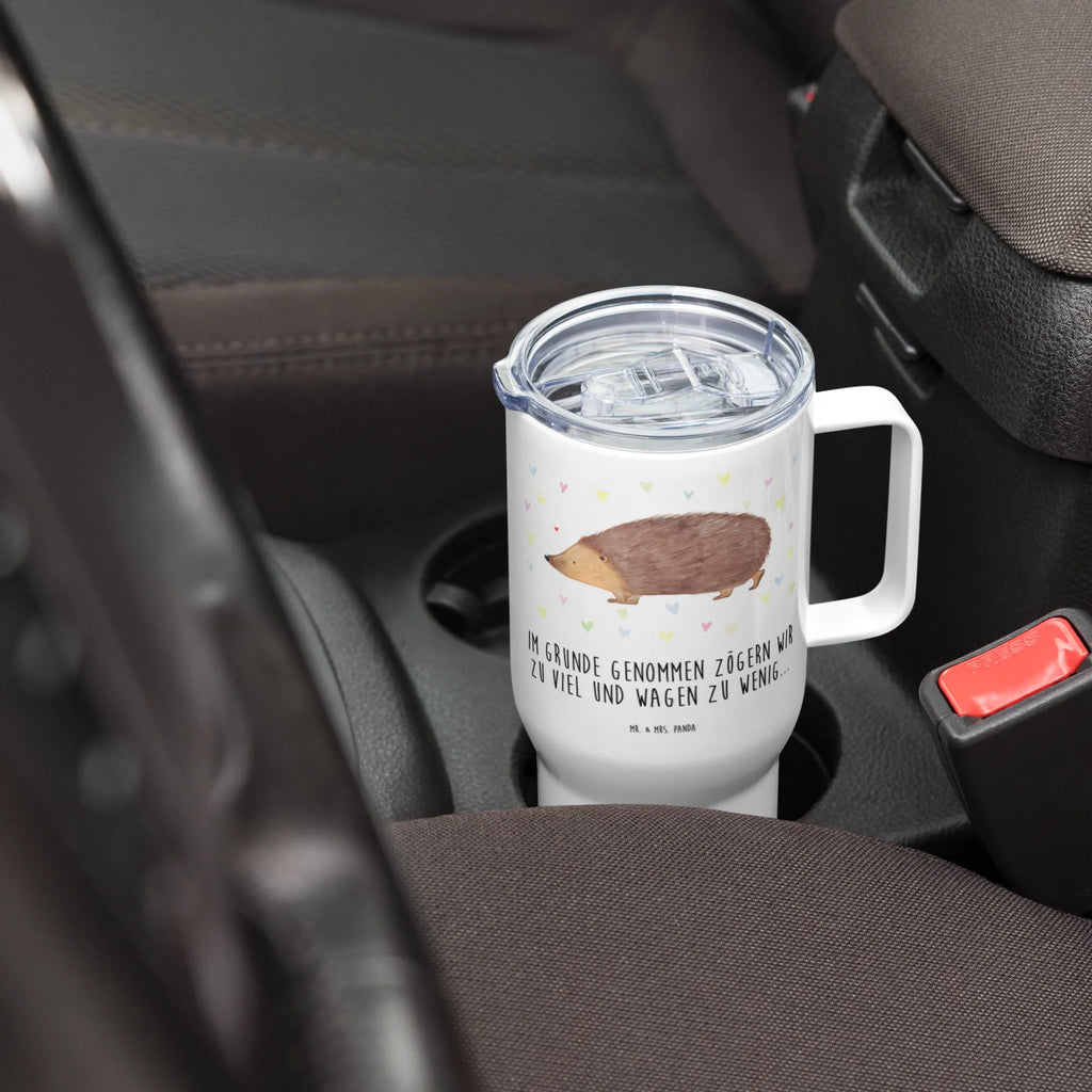 XXL Thermobecher Igel Herzen XL Thermobecher, Großer Thermobecher, Jumbo Becher, XL Reisetasse, Autobecher, Reisebecher, Lustige Sprüche, Tiere, Tiermotive, Gute Laune, Herzen, Igel, Leben, Herz, Liebe, Vertrauen, Kuss