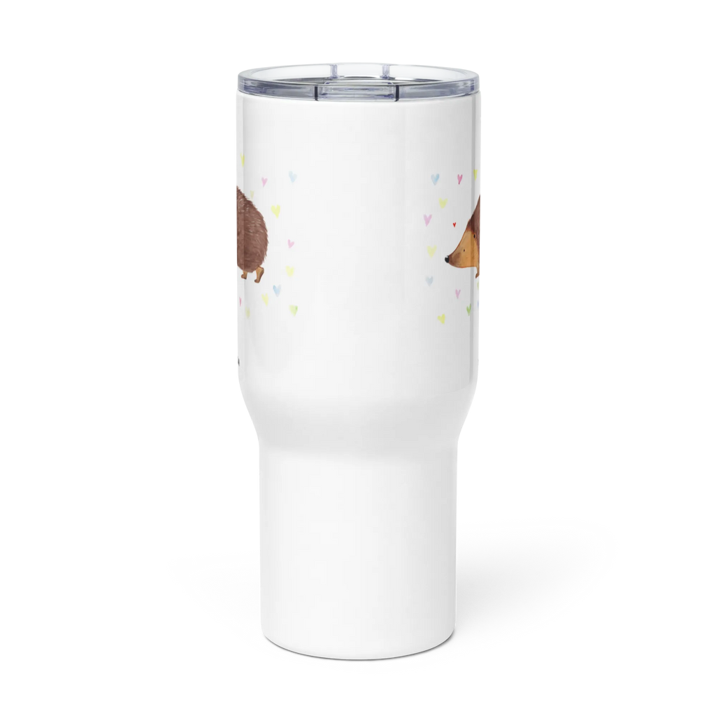 XXL Thermobecher Igel Herzen XL Thermobecher, Großer Thermobecher, Jumbo Becher, XL Reisetasse, Autobecher, Reisebecher, Lustige Sprüche, Tiere, Tiermotive, Gute Laune, Herzen, Igel, Leben, Herz, Liebe, Vertrauen, Kuss