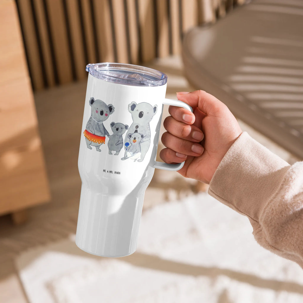 XXL Thermobecher Koala Familie Jumbo Becher, Großer Thermobecher, Autobecher, XL Reisetasse, XL Thermobecher, Reisebecher, Muttertag, Vatertag, Mama, Papa, Oma, Opa, Familie, Schwester, Bruder, Familienleben, Kinder, Koalas, Koala, Family, Geschwister
