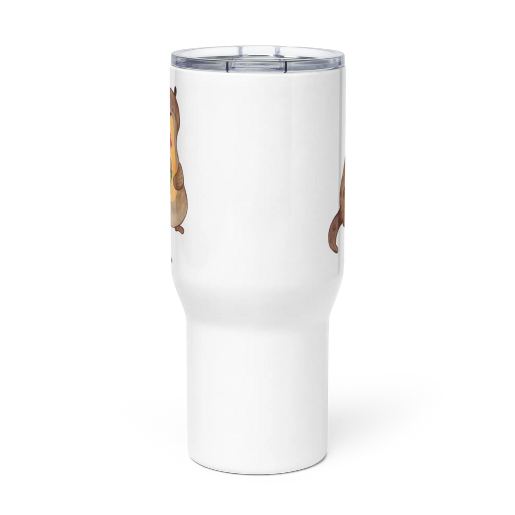 XXL Thermobecher Otter Blumenstrauß XL Thermobecher, Autobecher, Reisebecher, XL Reisetasse, Jumbo Becher, Großer Thermobecher, Otter, Fischotter, Seeotter, Otter Seeotter See Otter