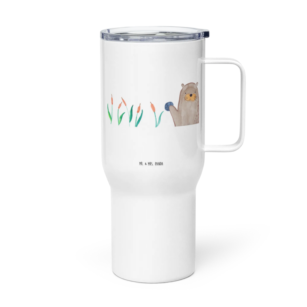 XXL kubek termiczny wydra kamień XL Thermobecher, Autobecher, Thermobecher, XL Reisetasse, Jumbo Becher, Reisebecher, Großer Thermobecher, Otter, Fischotter, Seeotter, Otter Seeotter See Otter