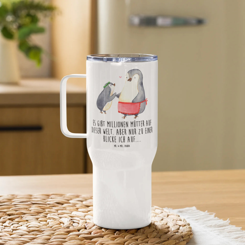 XXL Thermobecher Pinguin mit Kind XL Thermobecher, Reisebecher, Thermobecher, Autobecher, XL Reisetasse, Großer Thermobecher, Jumbo Becher, Familie, Vatertag, Muttertag, Bruder, Schwester, Mama, Papa, Oma, Opa, Geschenk, Mutter, Mami, Mutti, Geburststag