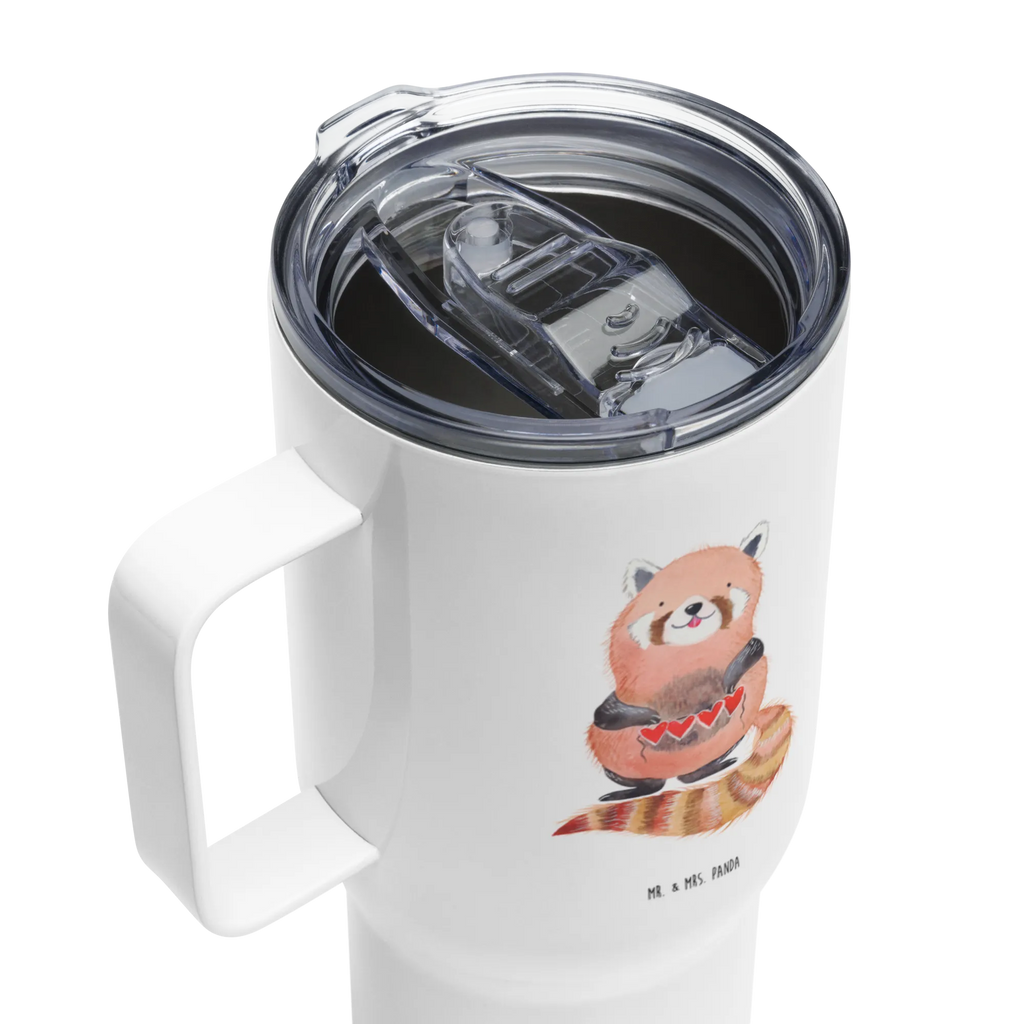 XXL thermal mug red panda Thermobecher, Autobecher, Reisebecher, XL Reisetasse, Großer Thermobecher, XL Thermobecher, Jumbo Becher, Tiermotive, Gute Laune, lustige Sprüche, Tiere, Panda, Liebling, Rot, Herz, Liebe, Lieblingsmensch