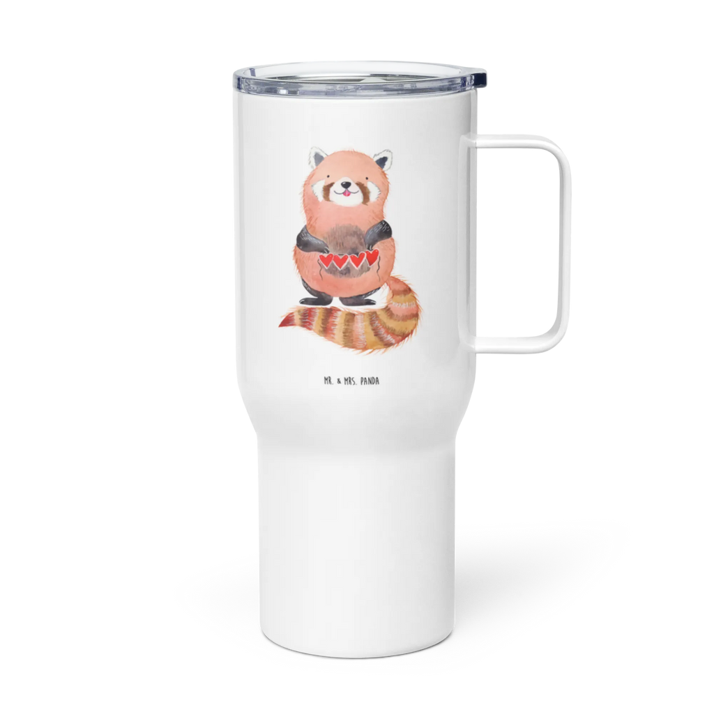 XXL thermal mug red panda Thermobecher, Autobecher, Reisebecher, XL Reisetasse, Großer Thermobecher, XL Thermobecher, Jumbo Becher, Tiermotive, Gute Laune, lustige Sprüche, Tiere, Panda, Liebling, Rot, Herz, Liebe, Lieblingsmensch