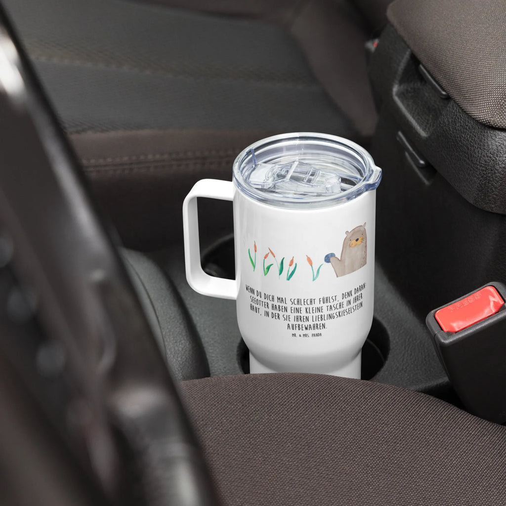 XXL kubek termiczny wydra kamień XL Thermobecher, Autobecher, Thermobecher, XL Reisetasse, Jumbo Becher, Reisebecher, Großer Thermobecher, Otter, Fischotter, Seeotter, Otter Seeotter See Otter