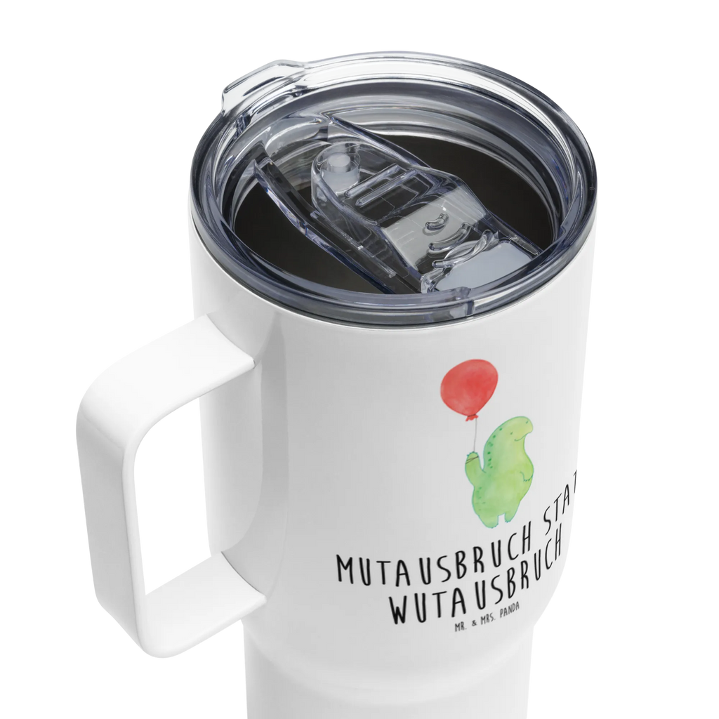 XXL Thermobecher Schildkröte Luftballon Autobecher, XL Reisetasse, Reisebecher, Großer Thermobecher, Jumbo Becher, XL Thermobecher, Schildkröte, Schildkröten, Mutausbruch, Motivationsspruch, Motivation