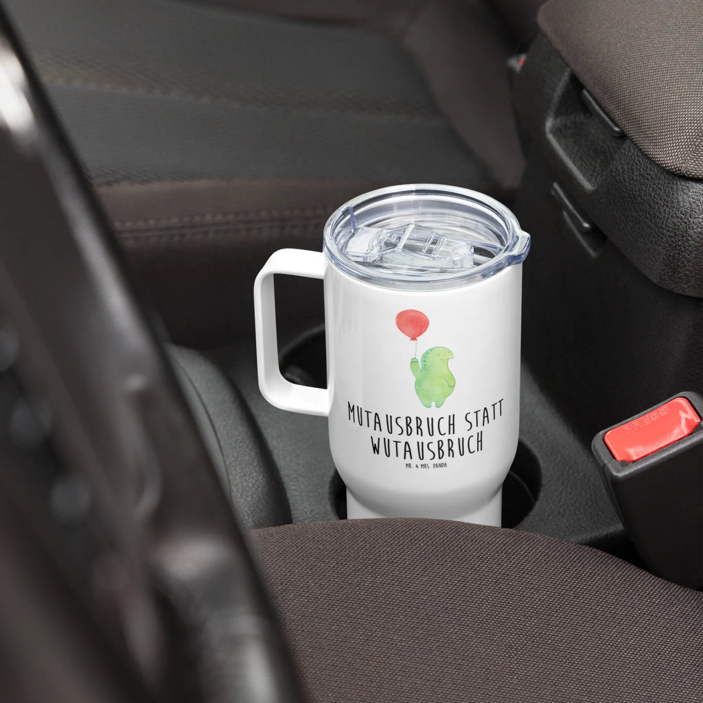 XXL Thermobecher Schildkröte Luftballon Autobecher, XL Reisetasse, Reisebecher, Großer Thermobecher, Jumbo Becher, XL Thermobecher, Schildkröte, Schildkröten, Mutausbruch, Motivationsspruch, Motivation