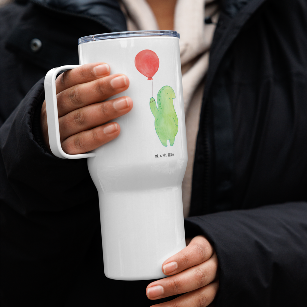XXL Thermobecher Schildkröte Luftballon Autobecher, XL Reisetasse, Reisebecher, Großer Thermobecher, Jumbo Becher, XL Thermobecher, Schildkröte, Schildkröten, Mutausbruch, Motivationsspruch, Motivation