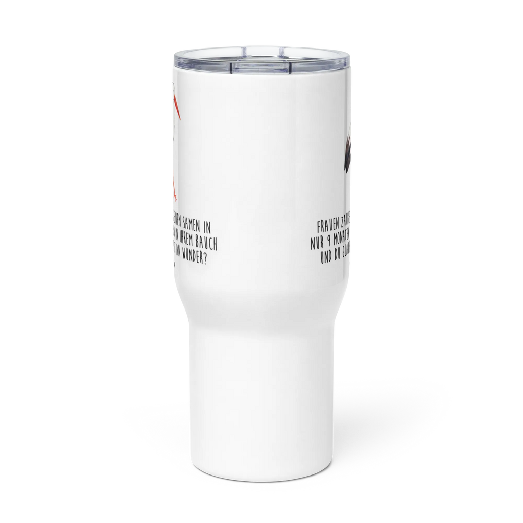 XXL Thermobecher Storch XL Reisetasse, Reisebecher, Jumbo Becher, Großer Thermobecher, XL Thermobecher, Autobecher, Lustige Sprüche, Tiere, Tiermotive, Gute Laune, Geburt, Störche, Baby, Mütter, Schwanger, Schwangerschaft, Mutter, Mutter Werden, Babybauch, Storch