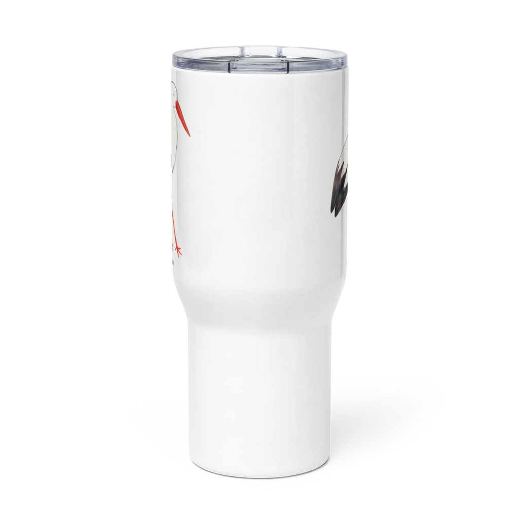 XXL Thermobecher Storch XL Reisetasse, Reisebecher, Jumbo Becher, Großer Thermobecher, XL Thermobecher, Autobecher, Lustige Sprüche, Tiere, Tiermotive, Gute Laune, Geburt, Störche, Baby, Mütter, Schwanger, Schwangerschaft, Mutter, Mutter Werden, Babybauch, Storch