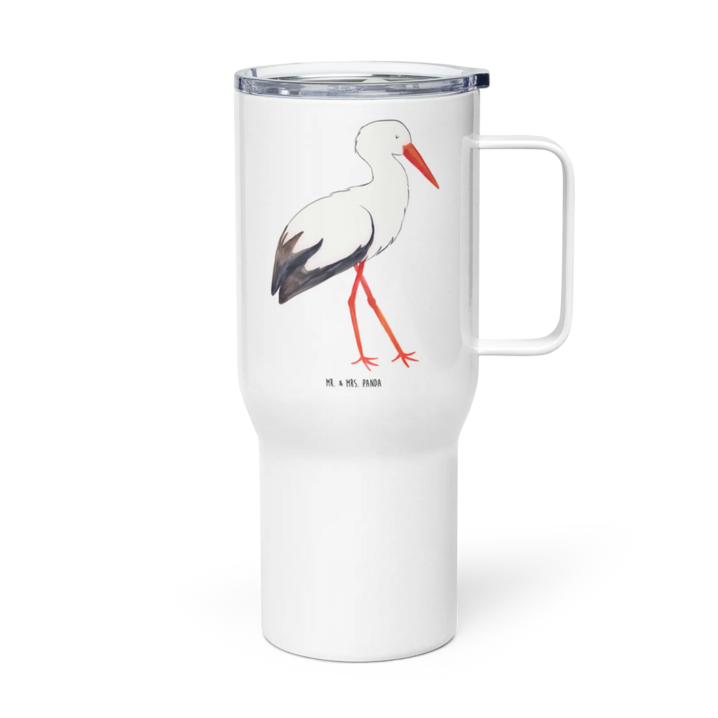XXL Thermobecher Storch XL Reisetasse, Reisebecher, Jumbo Becher, Großer Thermobecher, XL Thermobecher, Autobecher, Lustige Sprüche, Tiere, Tiermotive, Gute Laune, Geburt, Störche, Baby, Mütter, Schwanger, Schwangerschaft, Mutter, Mutter Werden, Babybauch, Storch