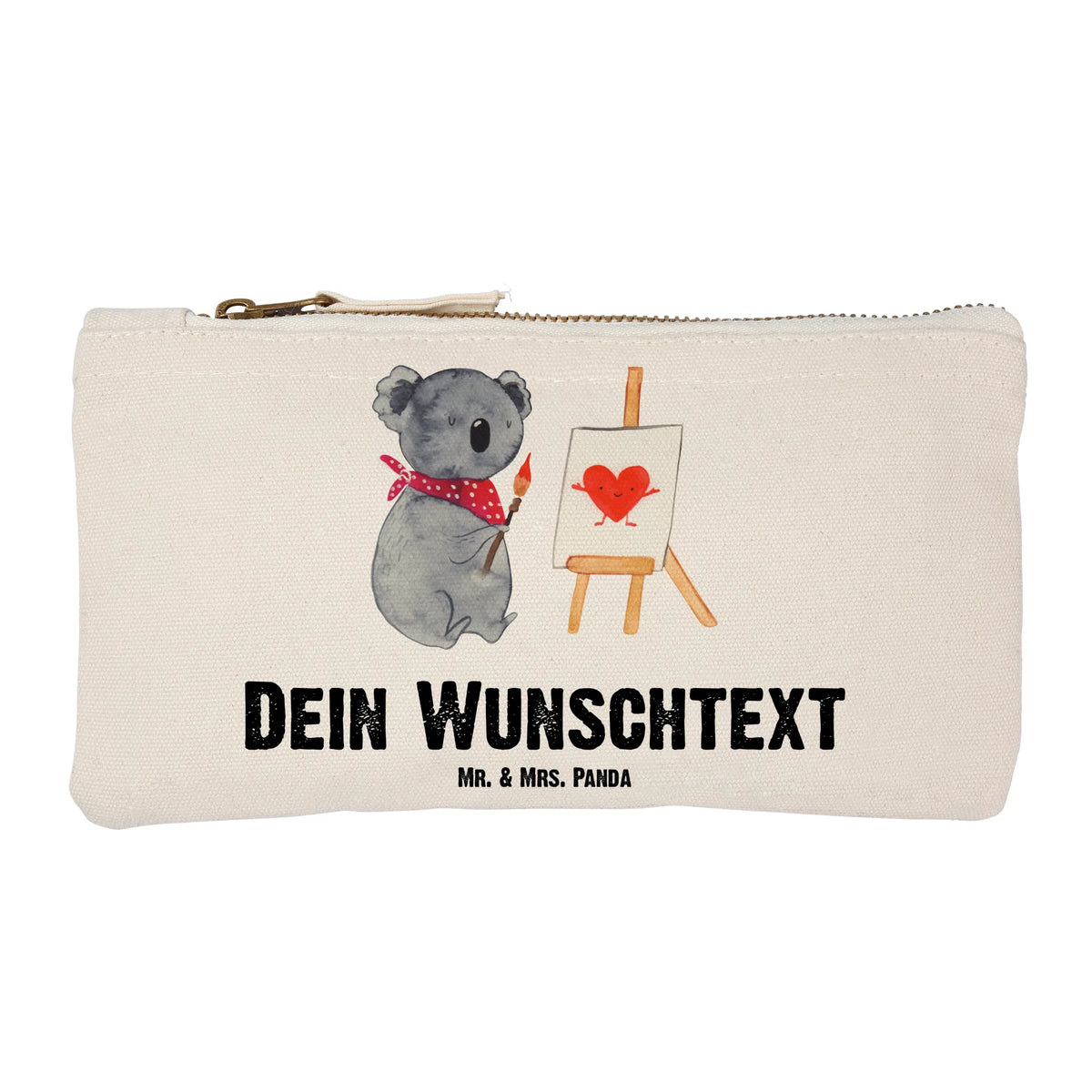 Personalised make-up bag Koala bear Artist love gift, proof of love, drawing, feelings