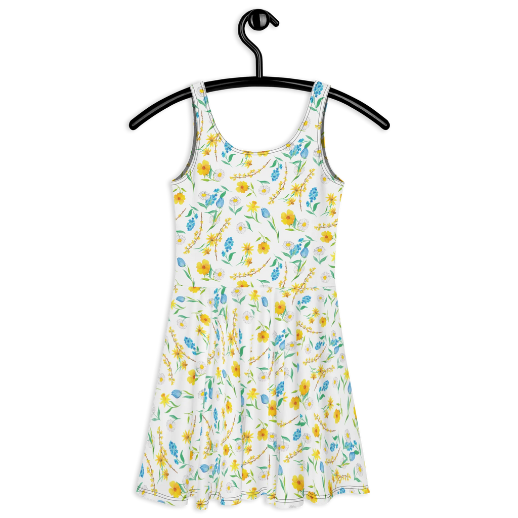 Sommerkleid Frühlingserwachen Design Kleid, Skaterkleid, Sommerkleid, Blumen, Muster, Wiese, Sommerblumen, Natur, Aquarell, Blumenmädchen