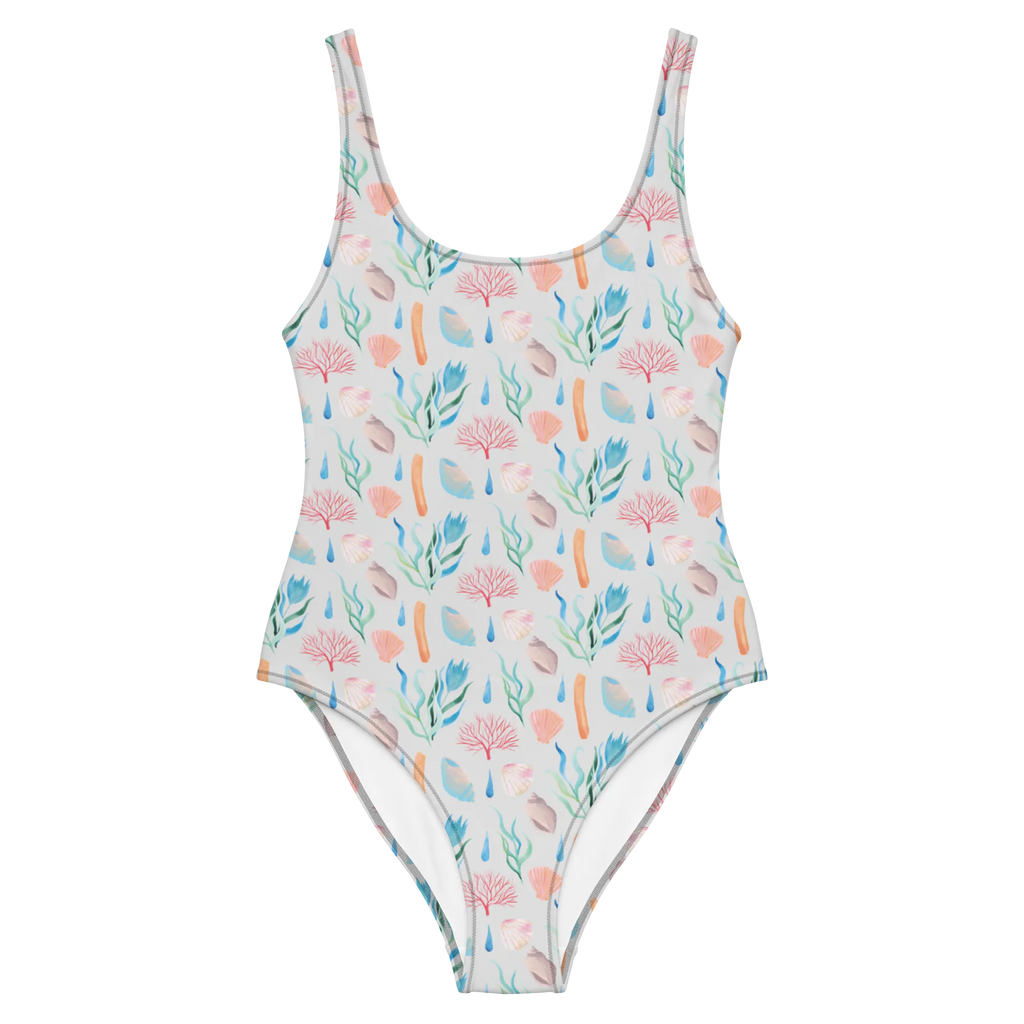 Swimsuit Sound of the Sea Design Luxus-Bademode, Badebekleidung, Swimsuit, Bademode, Rückenfreier Badeanzug, Badeanzug, Korallen, Strand, Maritim, Beach, Meer, Muster, Strand Motive, Muscheln