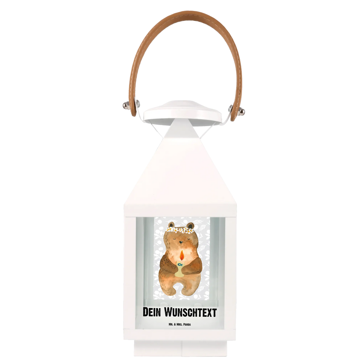 Personalized Decor Lantern bear communion cuddly toy, teddy bear, God's blessing, communion, catholic, baptismal candle