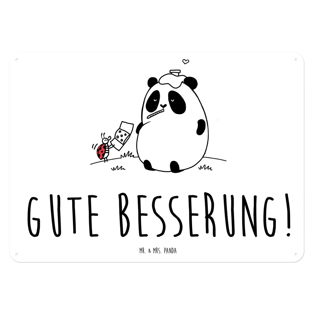 Tin sign Panda Get well soon Dekoschild Metall, Blechschild Für Männer, Blechschild, Wandschild Metall, Blechschild Groß, Türschild Metall, Blechschild Büro, Blechschild Zum Aufhängen, Blechschild Küche, Blechschild Für Frauen