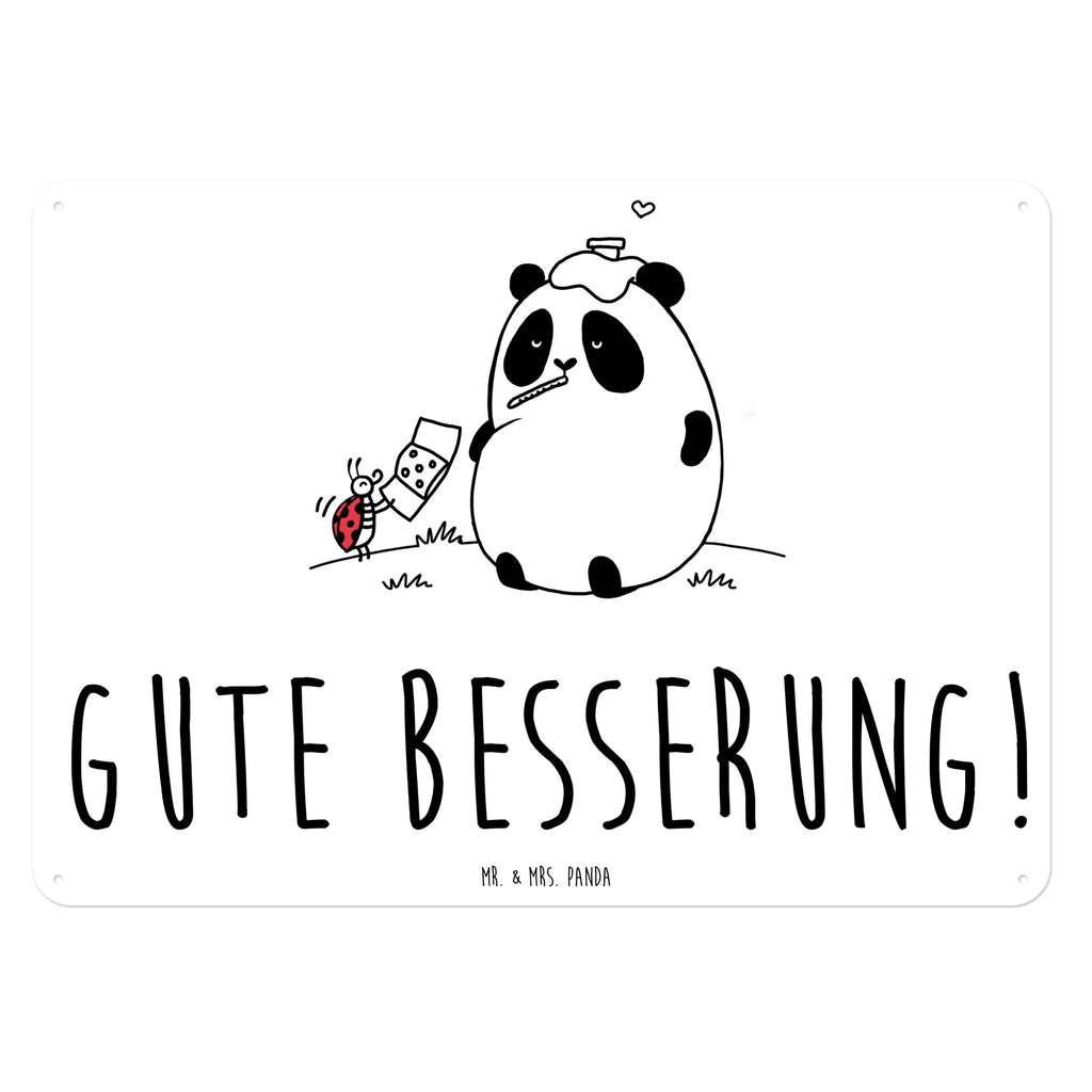 Tin sign Panda Get well soon Dekoschild Metall, Blechschild Für Männer, Blechschild, Wandschild Metall, Blechschild Groß, Türschild Metall, Blechschild Büro, Blechschild Zum Aufhängen, Blechschild Küche, Blechschild Für Frauen