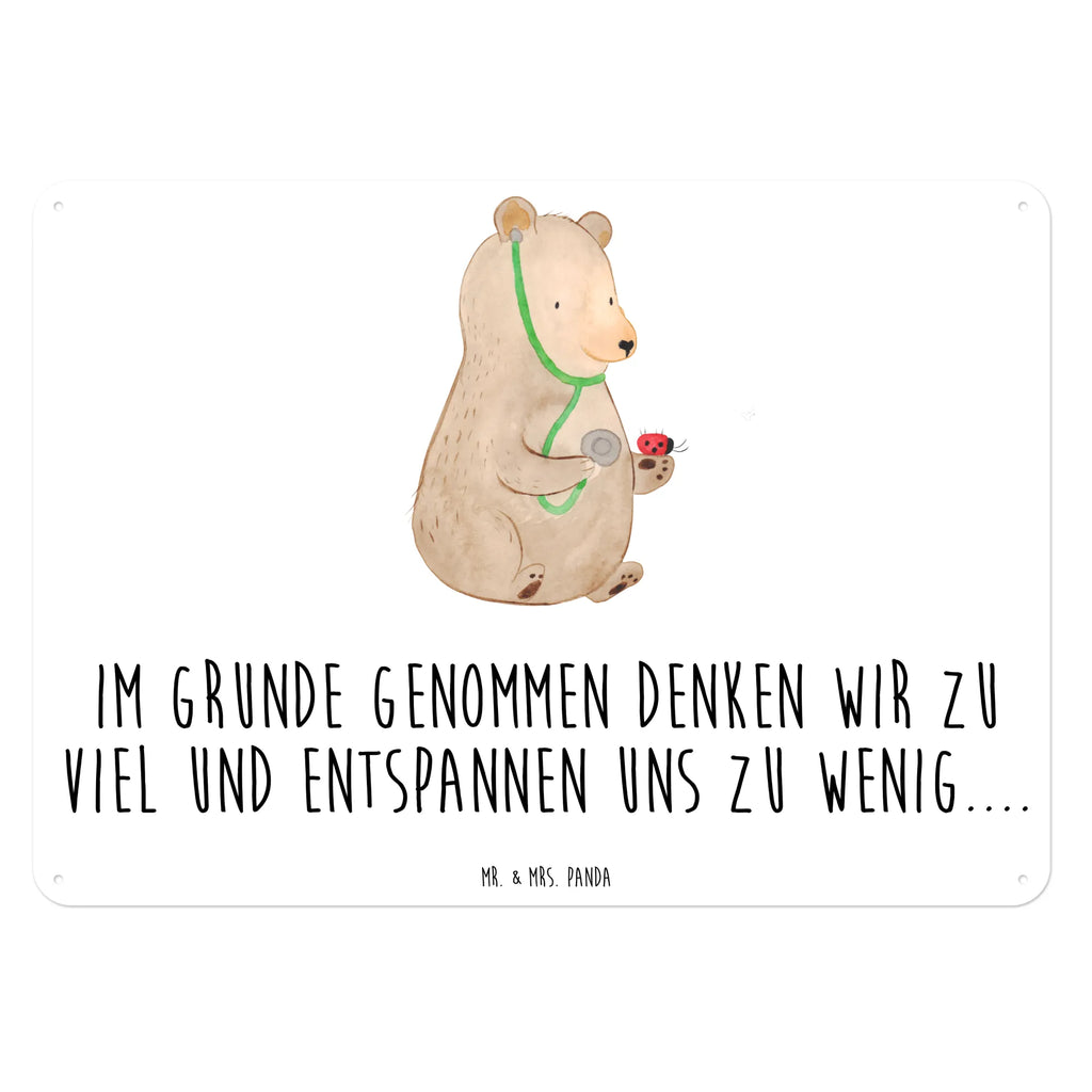 Blechschild Bär Arzt Türschild Metall, Blechschild Groß, Blechschild Büro, Wandschild Metall, Blechschild, Dekoschild Metall, Blechschild Zum Aufhängen, Blechschild Küche, Blechschild Für Männer, Blechschild Für Frauen, Teddy, Bär, Teddybär, Doktorin, Professorin, Doktor, Professor, Ärztin, Arzt