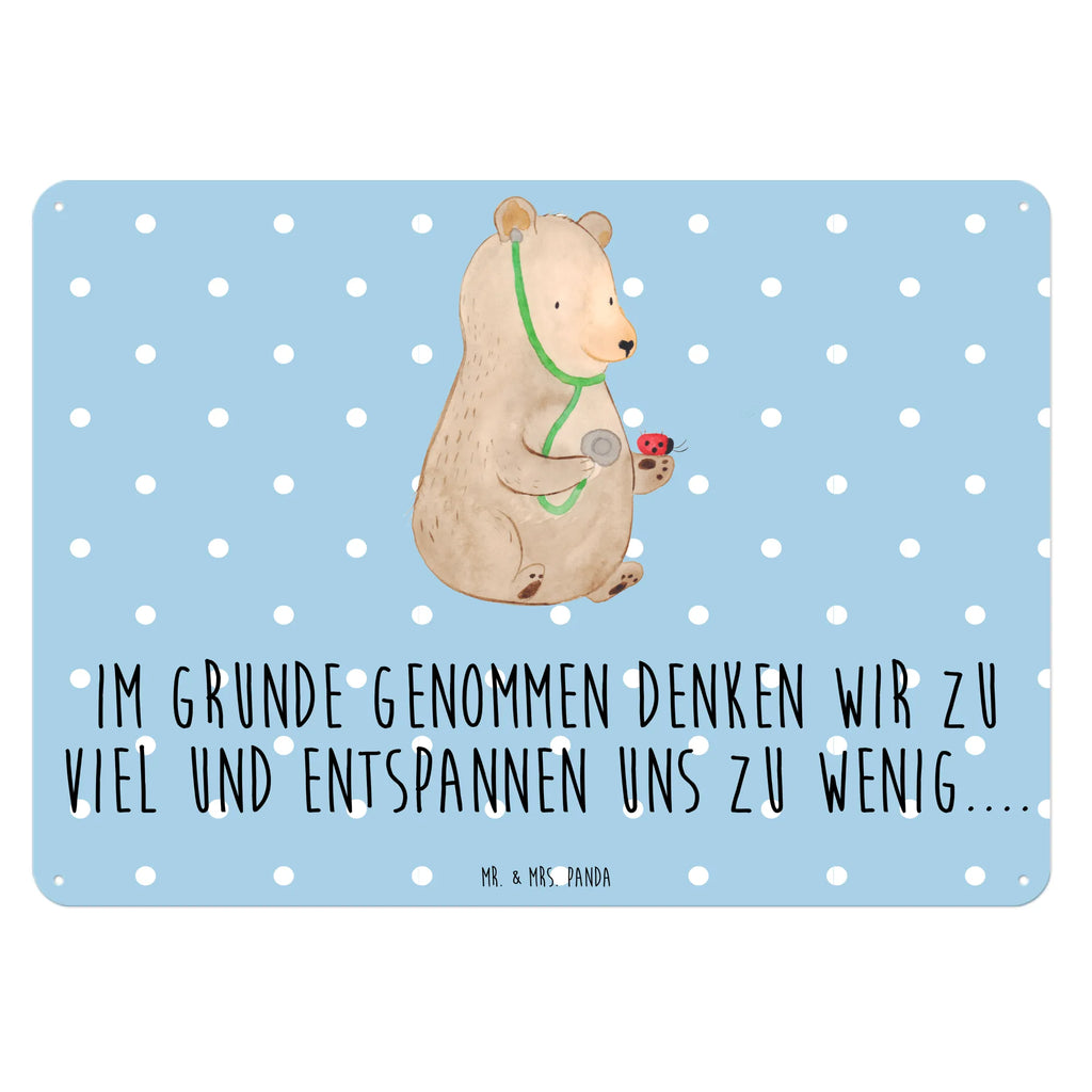 Blechschild Bär Arzt Türschild Metall, Blechschild Groß, Blechschild Büro, Wandschild Metall, Blechschild, Dekoschild Metall, Blechschild Zum Aufhängen, Blechschild Küche, Blechschild Für Männer, Blechschild Für Frauen, Teddy, Bär, Teddybär, Doktorin, Professorin, Doktor, Professor, Ärztin, Arzt