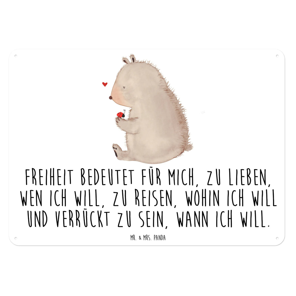 Blechschild Bär Marienkäfer Blechschild Zum Aufhängen, Blechschild Büro, Blechschild Groß, Wandschild Metall, Dekoschild Metall, Blechschild Für Frauen, Blechschild Für Männer, Blechschild Küche, Türschild Metall, Blechschild, Teddy, Bär, Teddybär, Freiheit, Marienkäfer, Liebe, Motivation, Das Leben Ist schön
