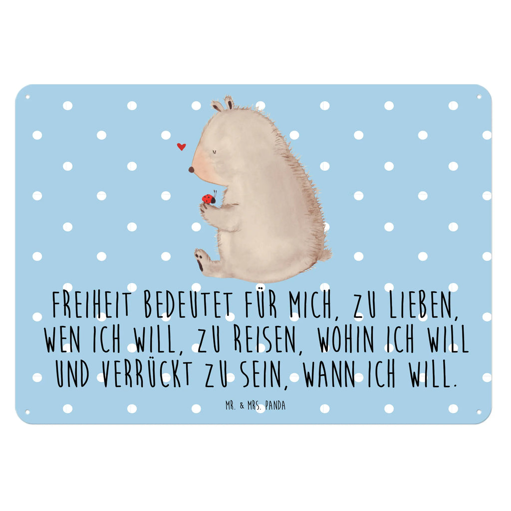 Blechschild Bär Marienkäfer Blechschild Zum Aufhängen, Blechschild Büro, Blechschild Groß, Wandschild Metall, Dekoschild Metall, Blechschild Für Frauen, Blechschild Für Männer, Blechschild Küche, Türschild Metall, Blechschild, Teddy, Bär, Teddybär, Freiheit, Marienkäfer, Liebe, Motivation, Das Leben Ist schön