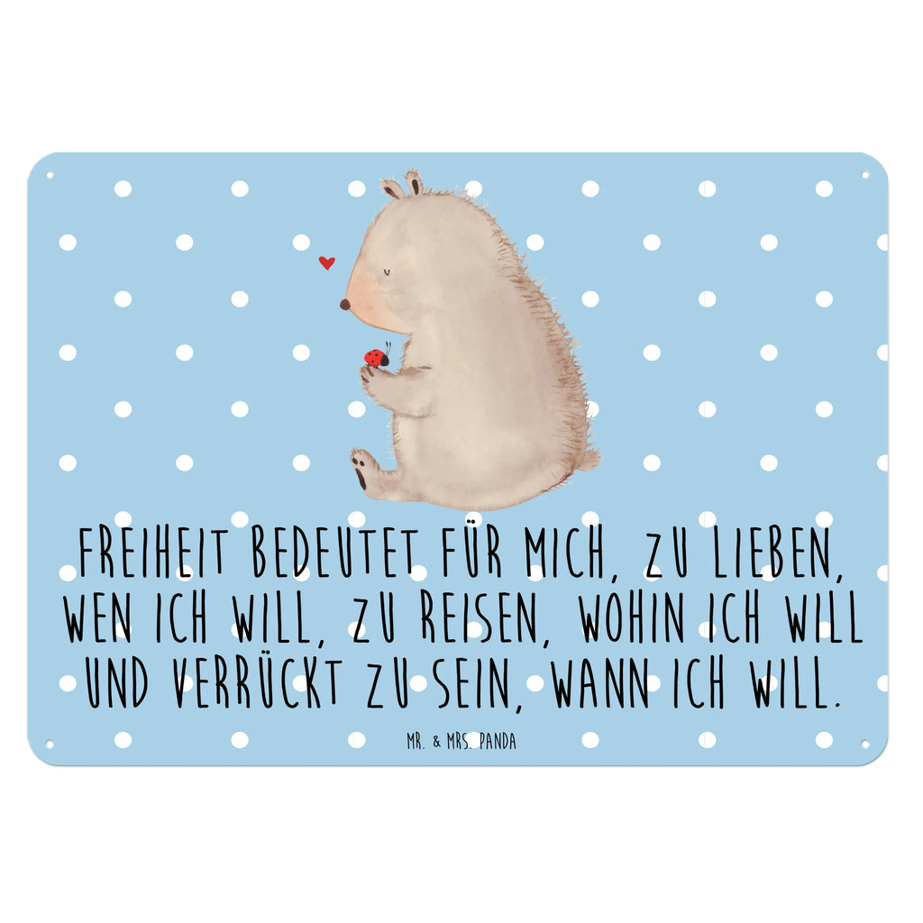 Blechschild Bär Marienkäfer Blechschild Zum Aufhängen, Blechschild Büro, Blechschild Groß, Wandschild Metall, Dekoschild Metall, Blechschild Für Frauen, Blechschild Für Männer, Blechschild Küche, Türschild Metall, Blechschild, Teddy, Bär, Teddybär, Freiheit, Marienkäfer, Liebe, Motivation, Das Leben Ist schön