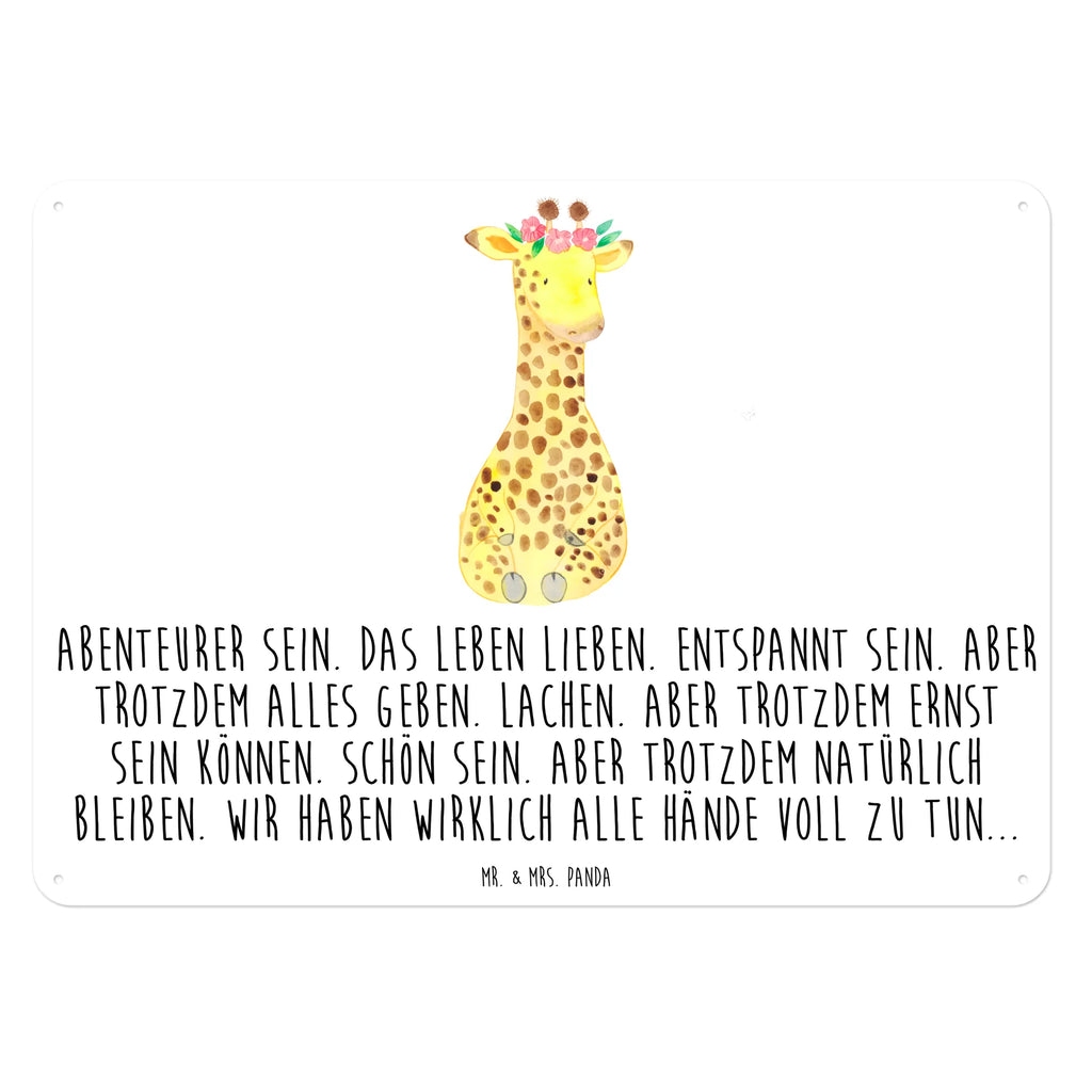 Blechschild Giraffe Blumenkranz Blechschild Für Frauen, Dekoschild Metall, Wandschild Metall, Blechschild Küche, Blechschild, Blechschild Groß, Türschild Metall, Blechschild Für Männer, Blechschild Zum Aufhängen, Blechschild Büro, Afrika, Wildtiere, Selbstliebe, Blumenkranz, Freundin, Giraffe, Abenteurer