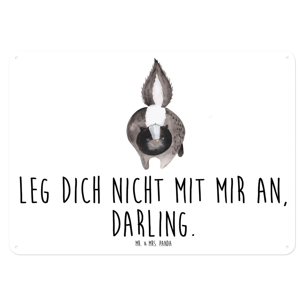 Blechschild Stinktier Angriff Blechschild Zum Aufhängen, Dekoschild Metall, Wandschild Metall, Blechschild Für Frauen, Blechschild Büro, Blechschild Groß, Türschild Metall, Blechschild Für Männer, Blechschild Küche, Blechschild, Skunk, Stinktier, wütend, Stinker, Stinki, Drohung, Wildtier, Raubtier