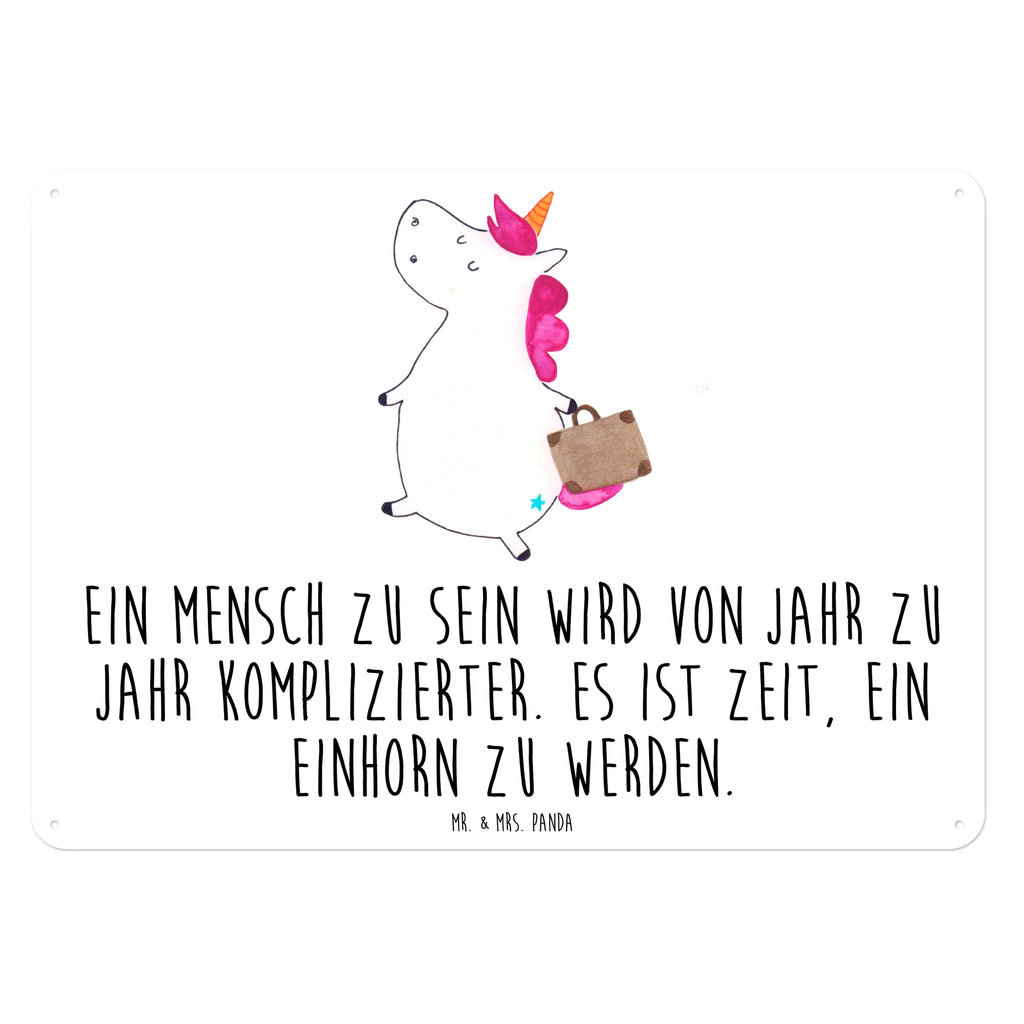 Tin sign unicorn Suitcase Blechschild, Blechschild Groß, Wandschild Metall, Blechschild Zum Aufhängen, Dekoschild Metall, Blechschild Küche, Blechschild Büro, Blechschild Für Frauen, Türschild Metall, Blechschild Für Männer, Unicorn, Einhorn, Einhörner, Einhorn Deko, Reise, Gepäck, Spaß, Erwachsen, Abenteuer, Koffer, Verreisen, Lustig, Witzig, Kind, Albern