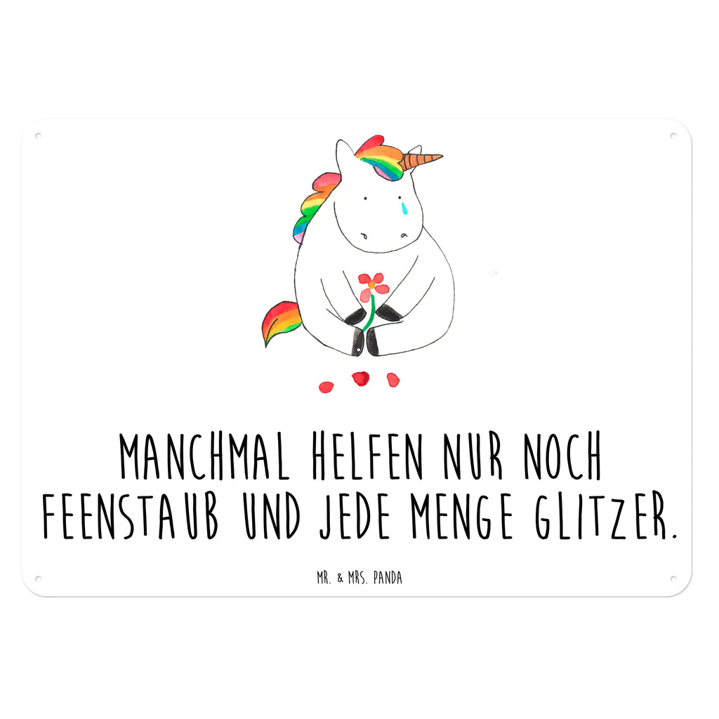 Blechschild Einhorn Traurig Türschild Metall, Blechschild Groß, Blechschild Küche, Dekoschild Metall, Blechschild Für Frauen, Blechschild Zum Aufhängen, Blechschild Für Männer, Blechschild, Wandschild Metall, Blechschild Büro, Unicorn, Einhorn, Einhörner, Einhorn Deko, Blume, Trösten. Freundschaft, Liebe, Freunde, Glitzer, Grußkarte, Trauer