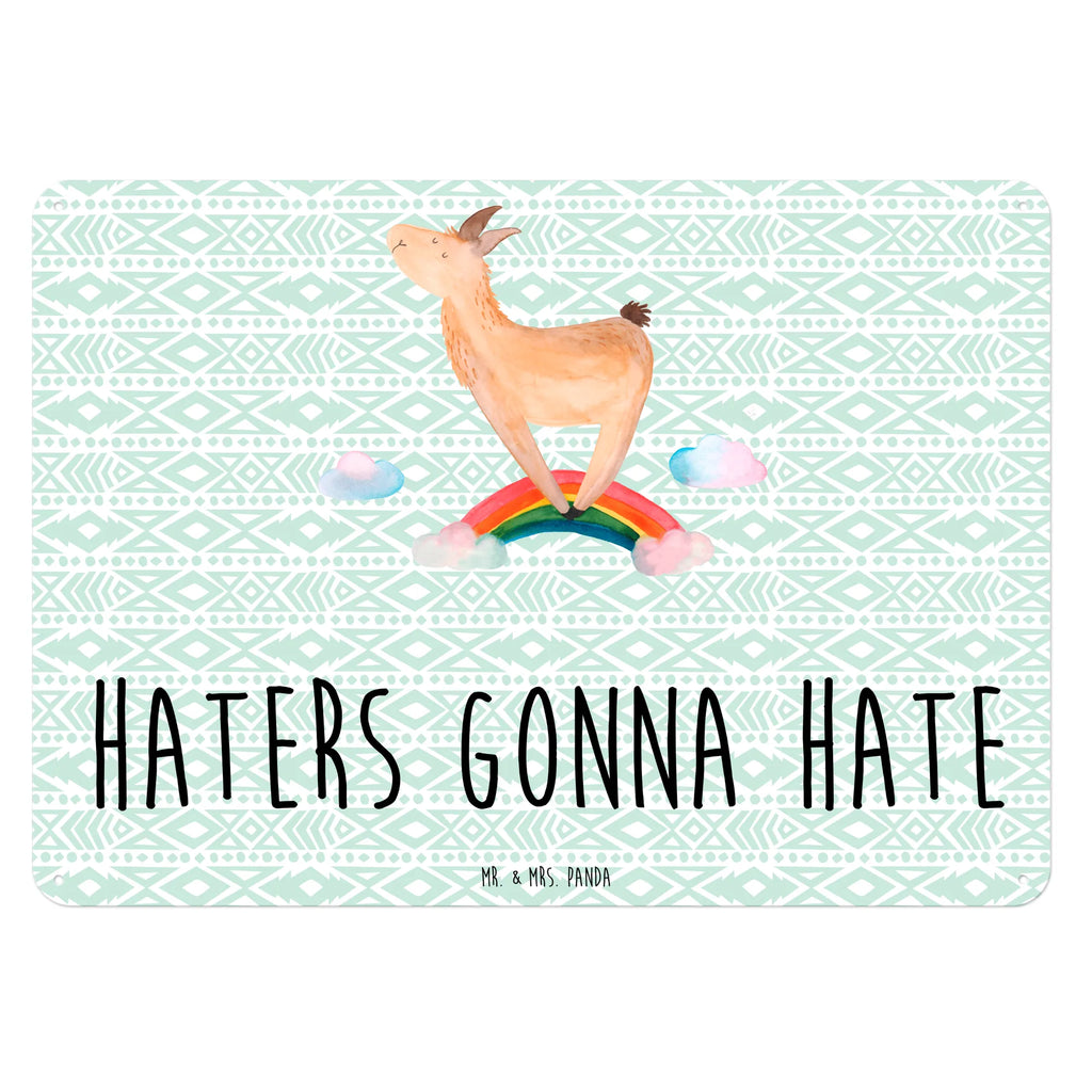 Blechschild Lama Regenbogen Blechschild Für Frauen, Türschild Metall, Blechschild Für Männer, Dekoschild Metall, Blechschild Zum Aufhängen, Blechschild Büro, Blechschild, Blechschild Groß, Wandschild Metall, Blechschild Küche, Alpaka, Lama, Lamas, Wolkenland, Außenseiter, Haters, Abi, Hobby, Regenbogen, Selbstständig, Schule, Haters Gonna Hate, Freiheit