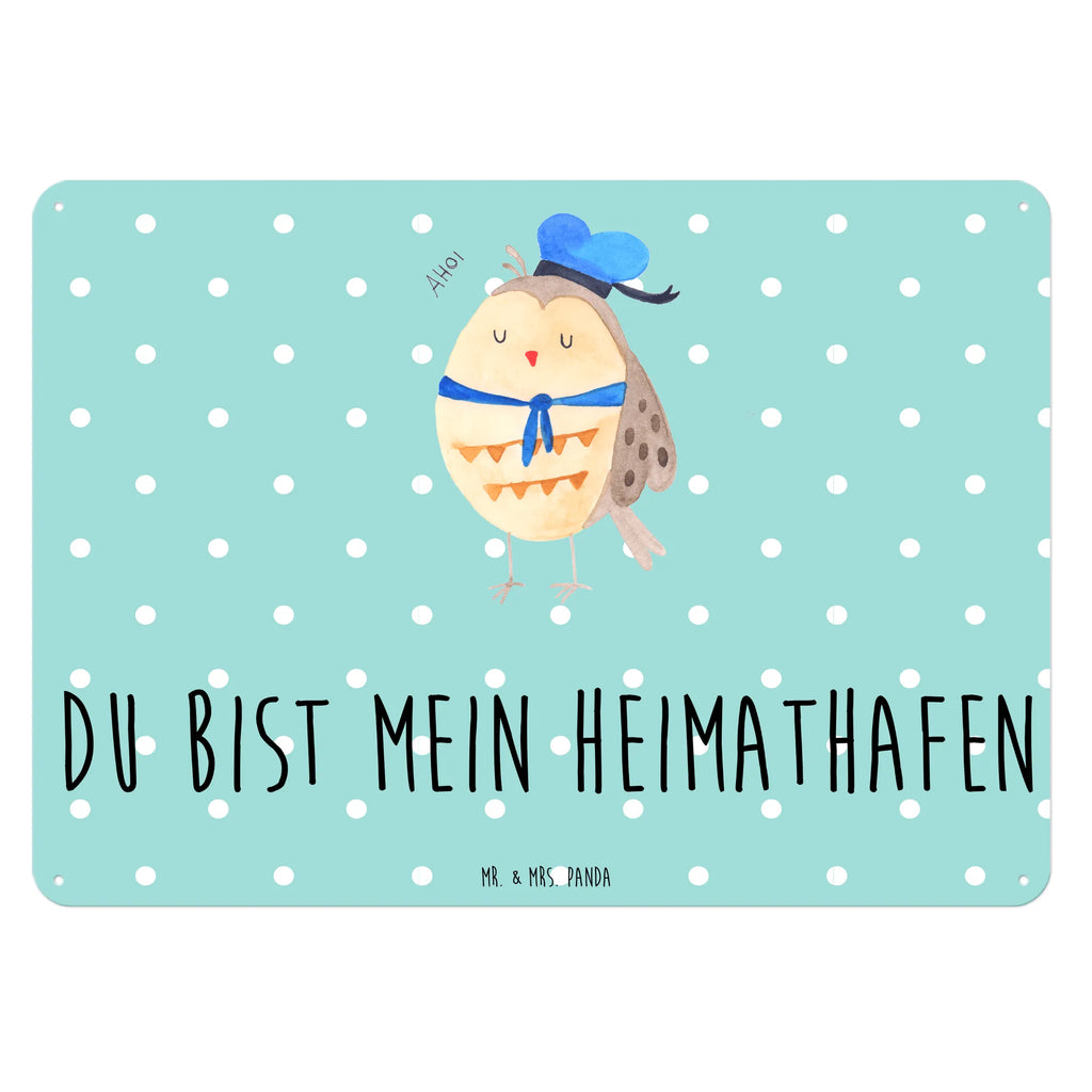 Blechschild Eule Matrose Dekoschild Metall, Wandschild Metall, Blechschild, Blechschild Zum Aufhängen, Blechschild Für Männer, Blechschild Büro, Blechschild Für Frauen, Türschild Metall, Blechschild Küche, Blechschild Groß, Eule, Heimathafen, Owl, Hochzeitstag Geschenk, Eule Spruch, Wortspiel Lustig, Matrose, Seefahrer, Eule Deko, Ehe, Freundin