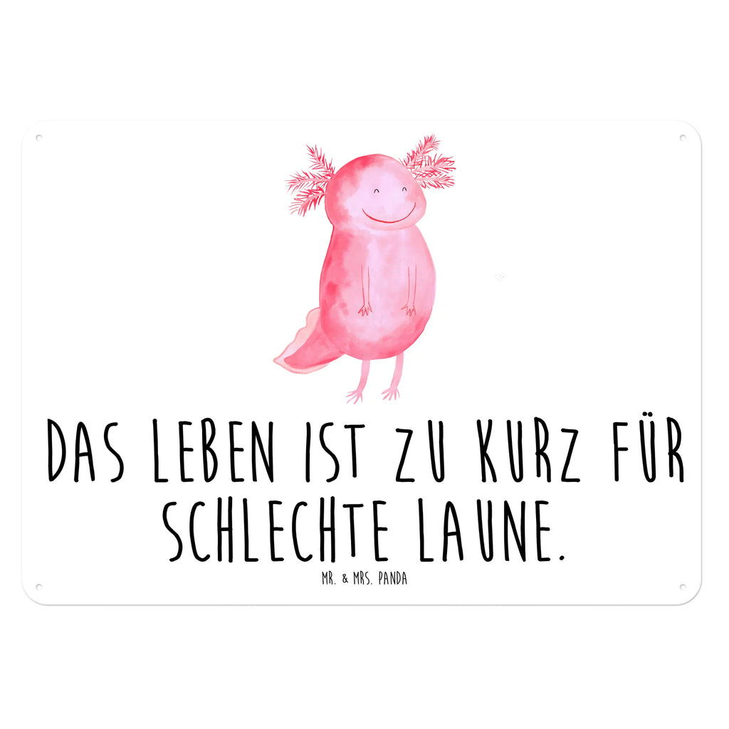 Tin sign axolotl Happy Wandschild Metall, Blechschild, Blechschild Büro, Blechschild Für Frauen, Türschild Metall, Dekoschild Metall, Blechschild Groß, Blechschild Zum Aufhängen, Blechschild Für Männer, Blechschild Küche, Molch, Axolotl, Axolot, Lurch, Lurche, Gute Laune, Motivation, Schwanzlurch